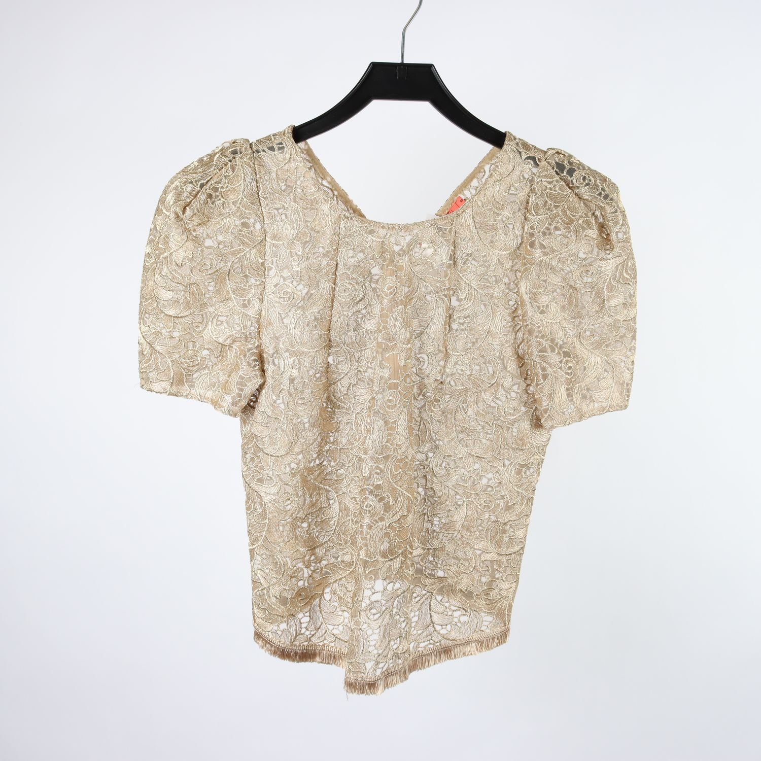 Blus, Manning Cartell, guld, nät, stl. ca. XS