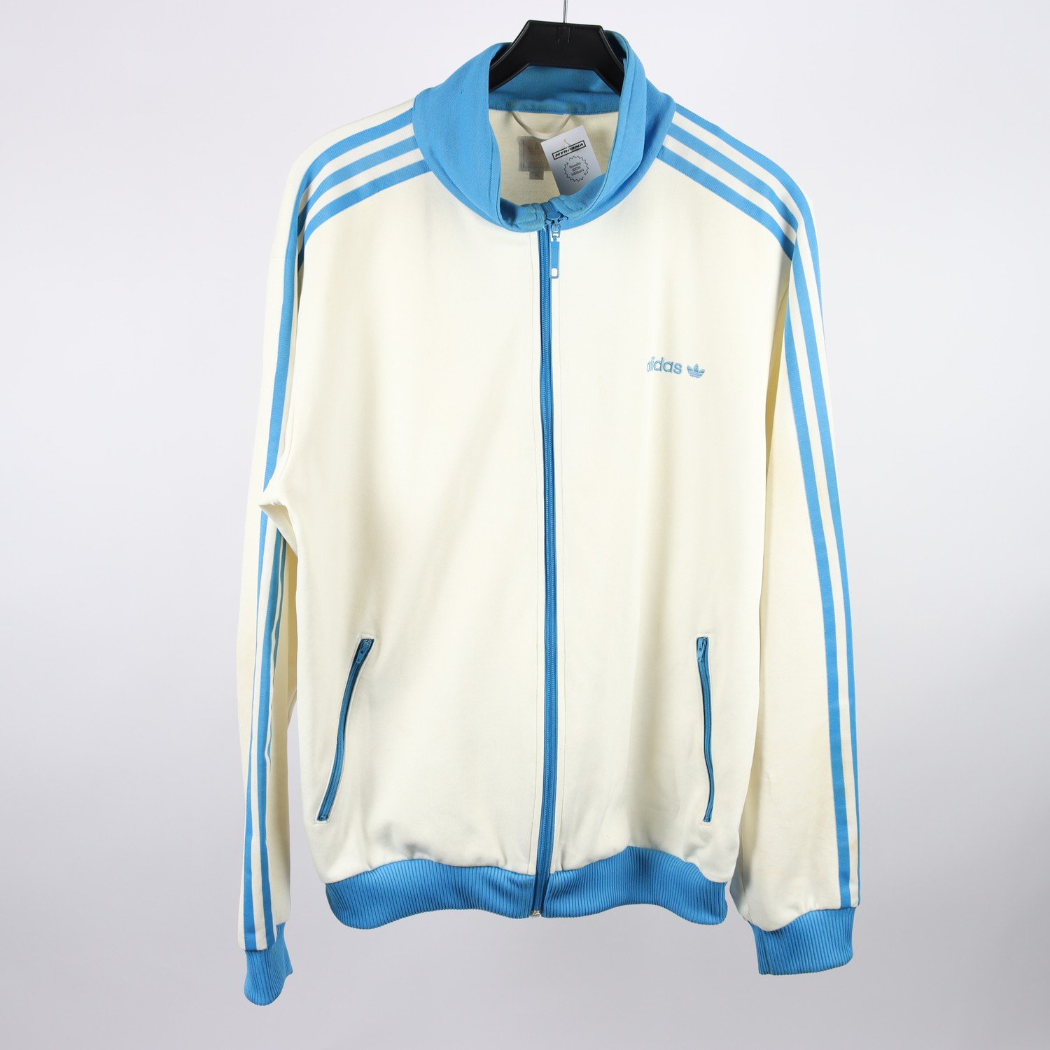 Träningsjacka, Adidas, blå, vit, stl. XL
