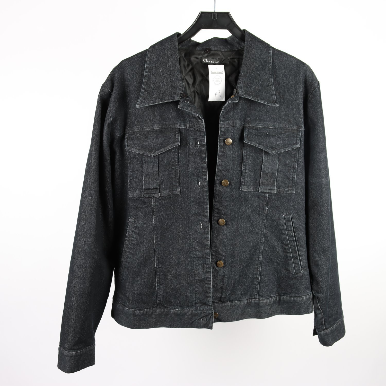 Jeansjacka, Clara & Co, svart, stl. 44