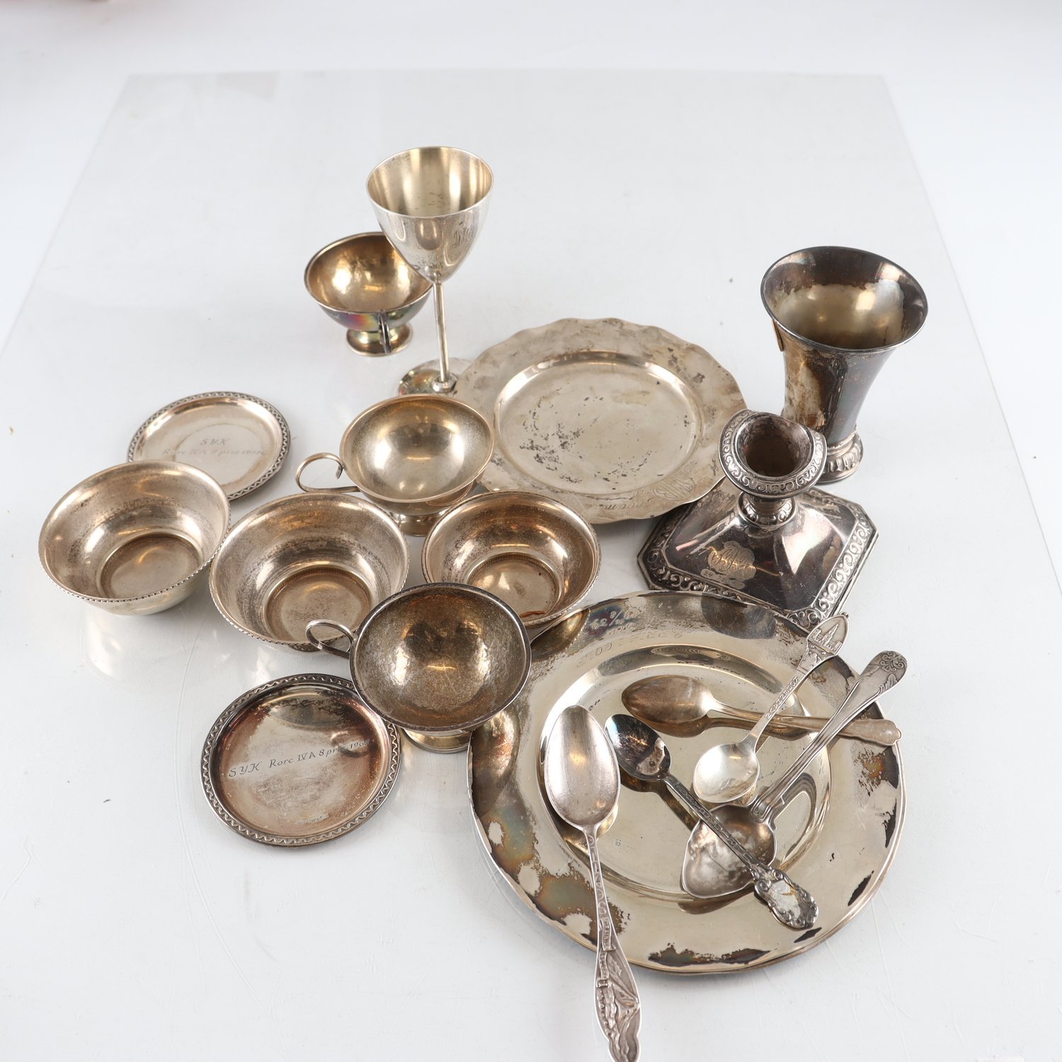 Skrotsilver, graverat, kontrollstämplat