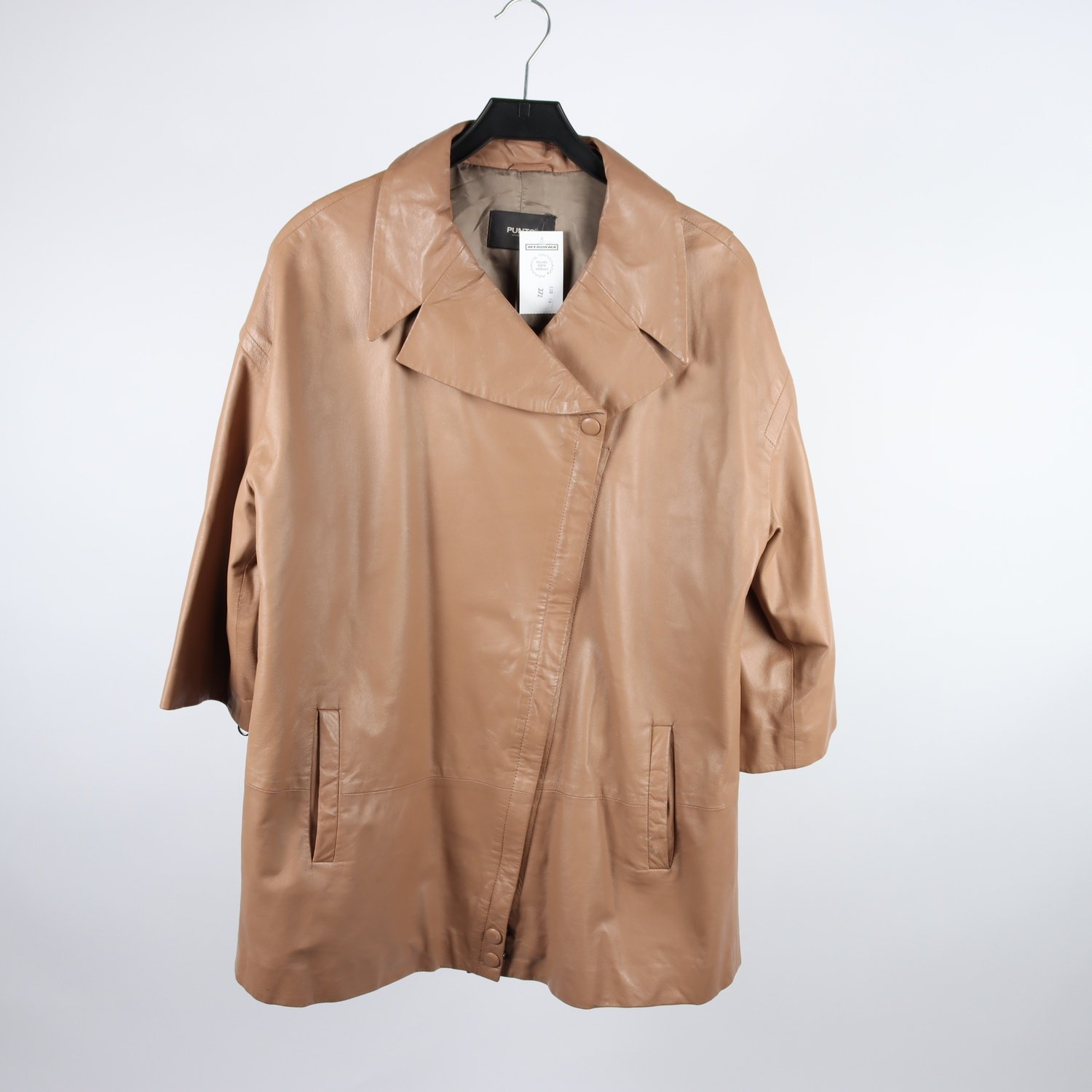 Skinnjacka, Punto, beige, brun, stl. 40
