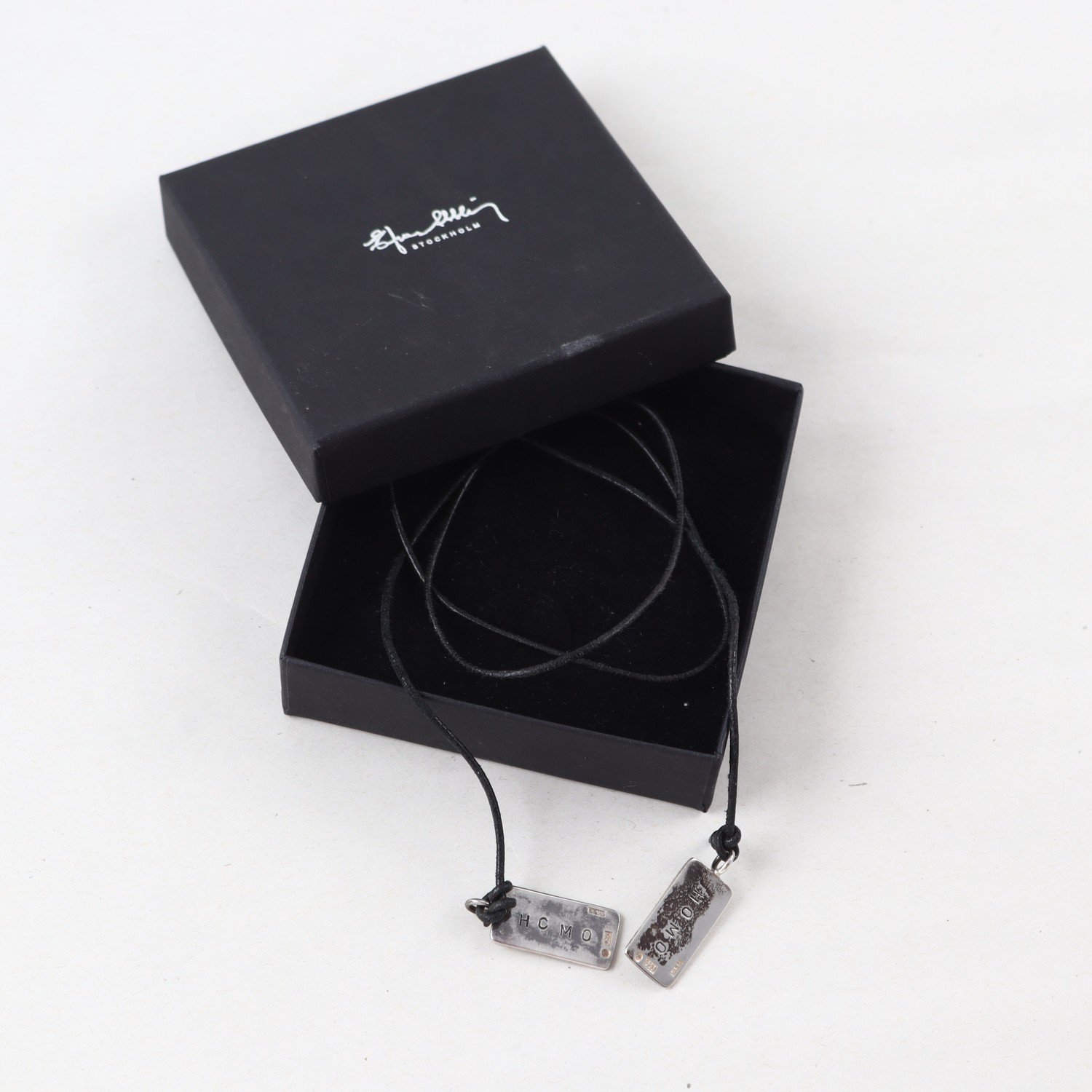 Halsband, silver 925, skinn, Efva Attling