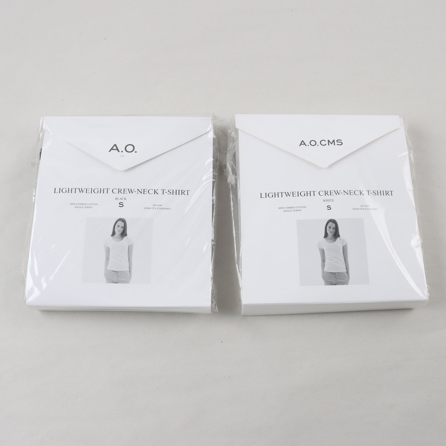 T-shirt, A.O.CMS, 2-pack, svart, vit, stl. S