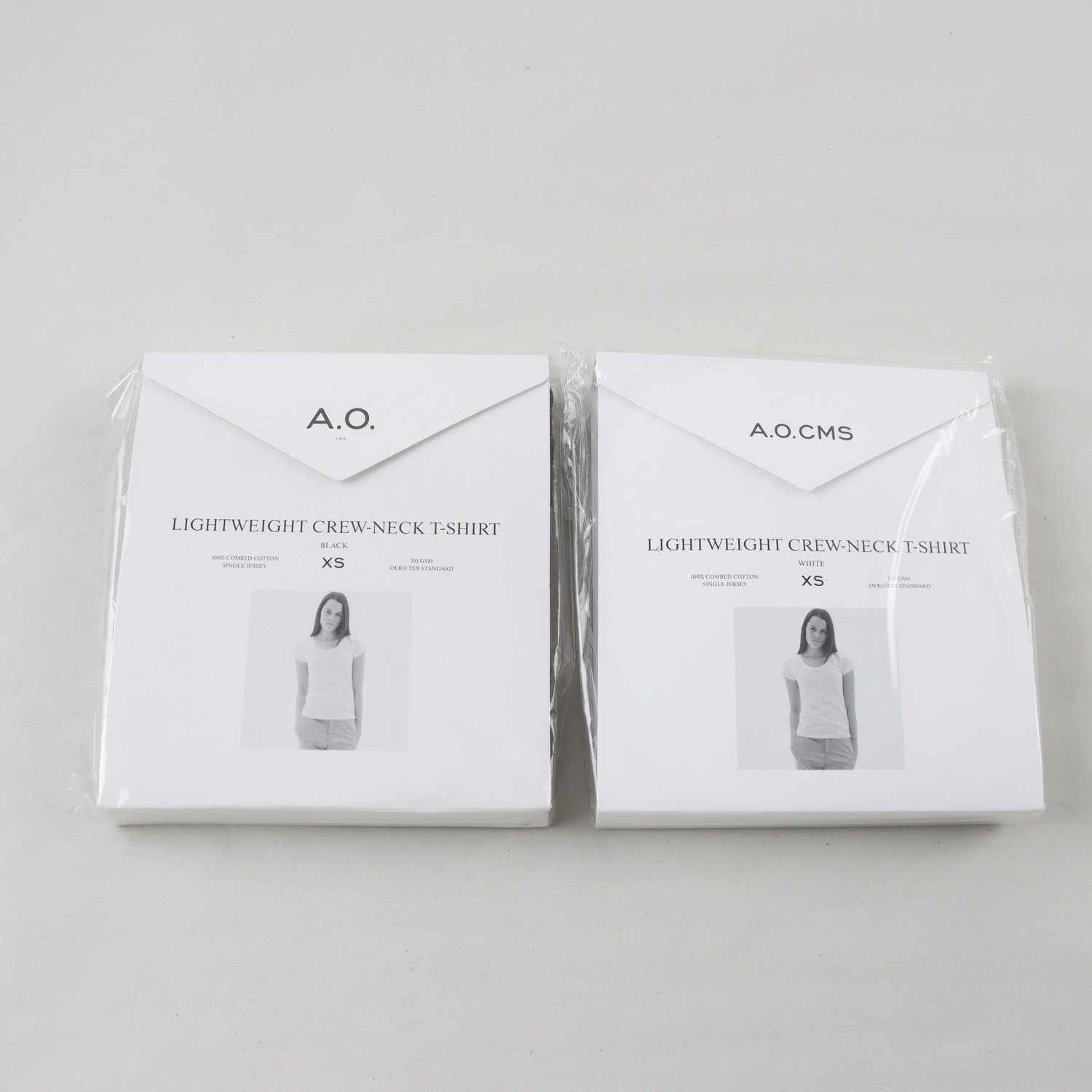 T-shirt, A.O.CMS, 2-pack, svart, vit, stl. XS