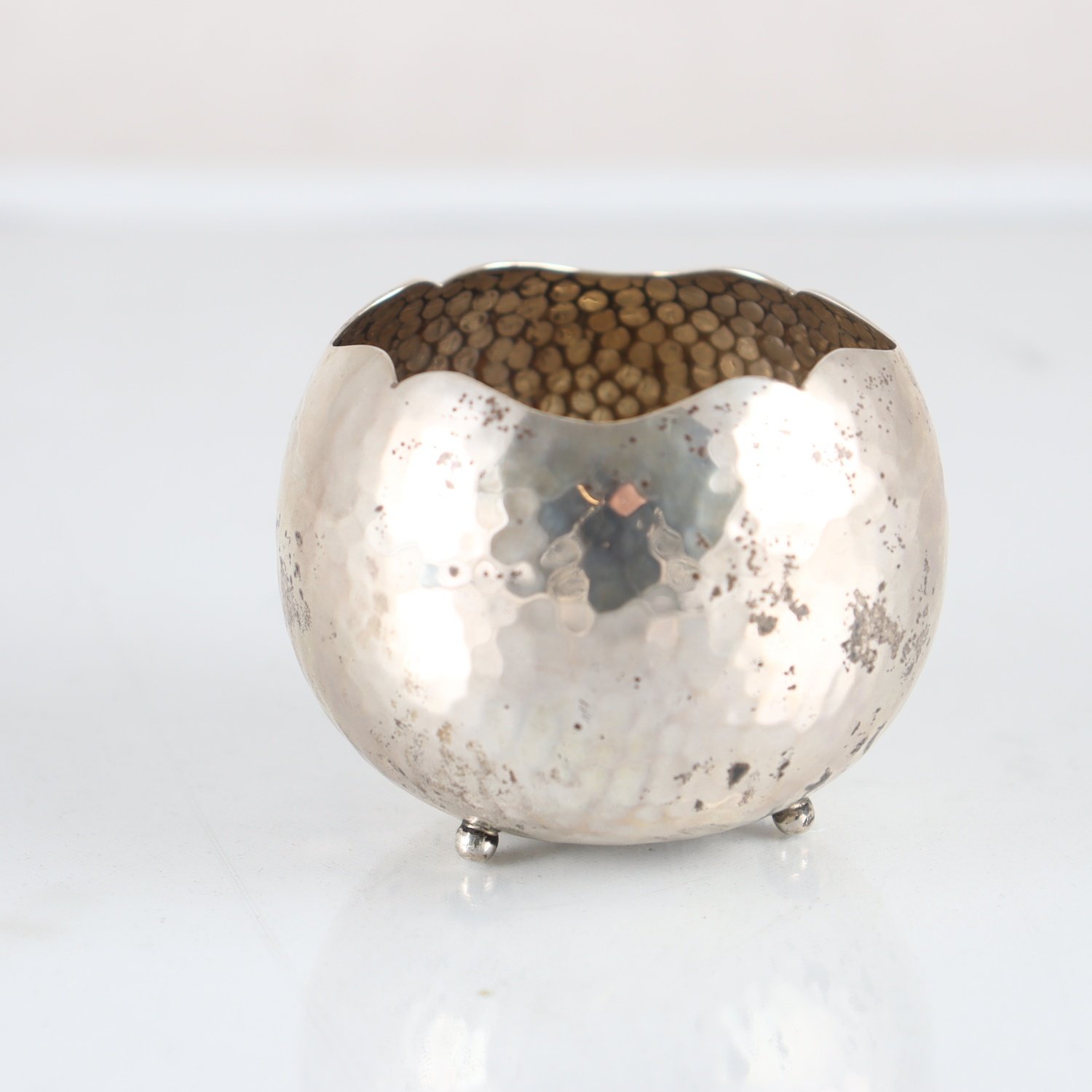Skål, hamrat sterlingsilver, 925, kontrollstämplad
