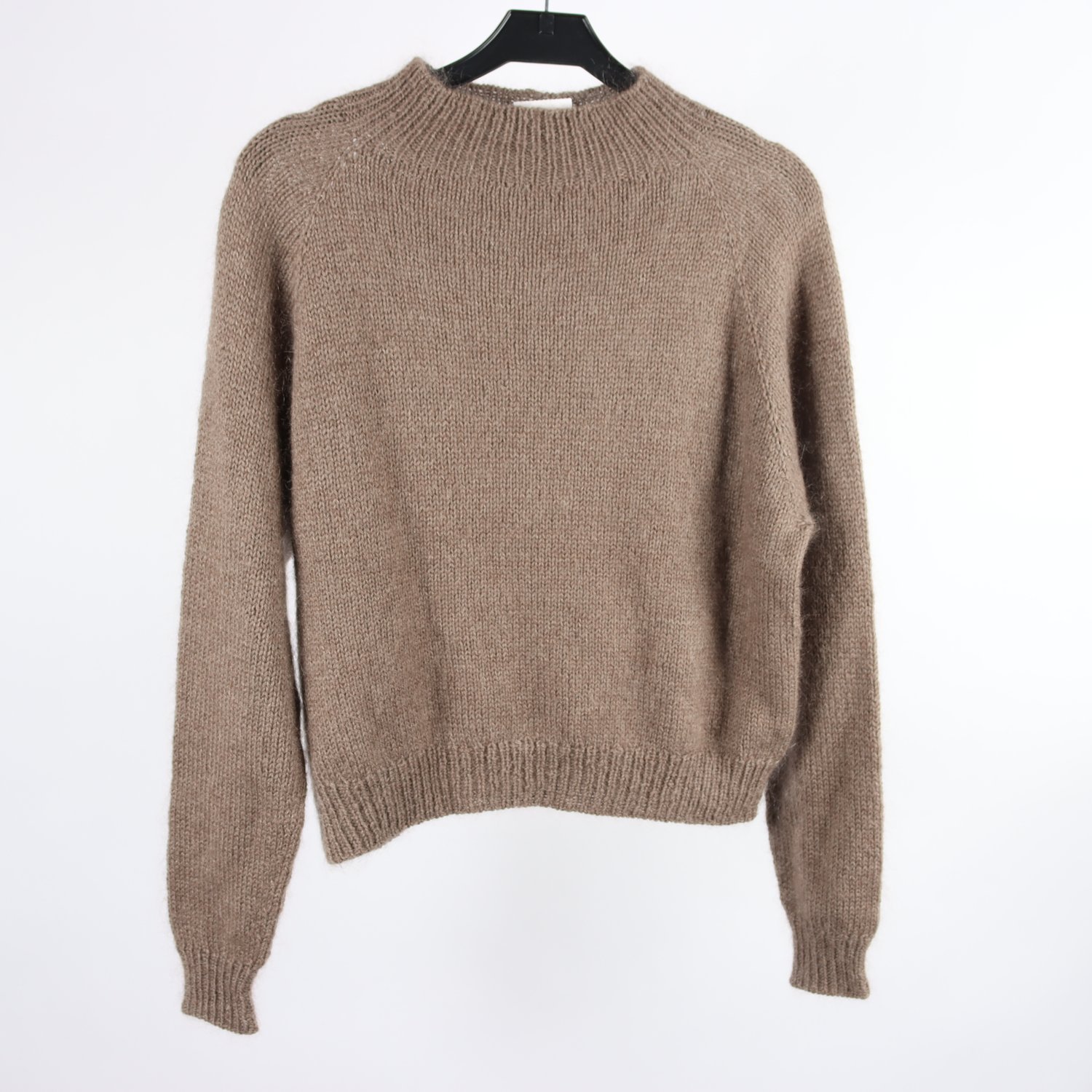 Tröja, Handstickad, brun, mohair, stl. ca. S/M