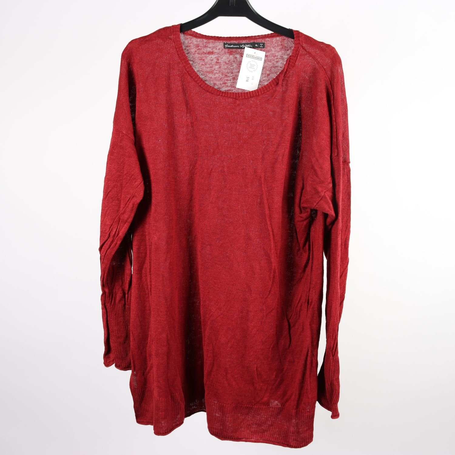 Tröja, Gudrun Sjödén, röd, lin, stl. XL