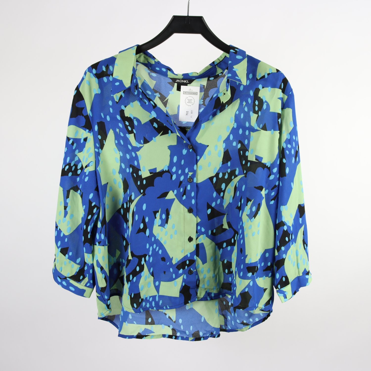 Blus, Monki, blå, grön, stl. XL