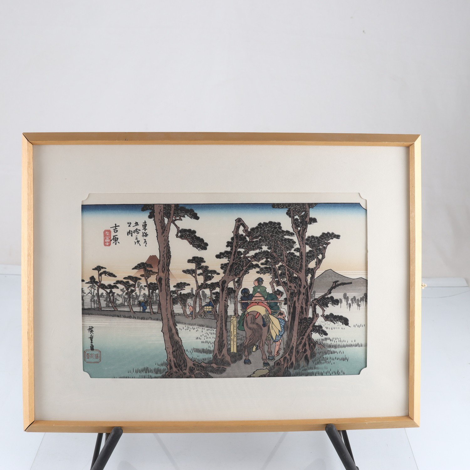 Träblockstryck, Vy över Yoshiwa, Utagawa Hiroshige. Samfraktas ej