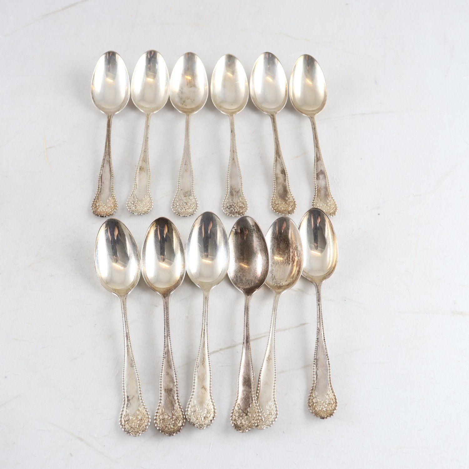Skedar, sterlingsilver, Smith Patterson, Birmingham, 12 st.