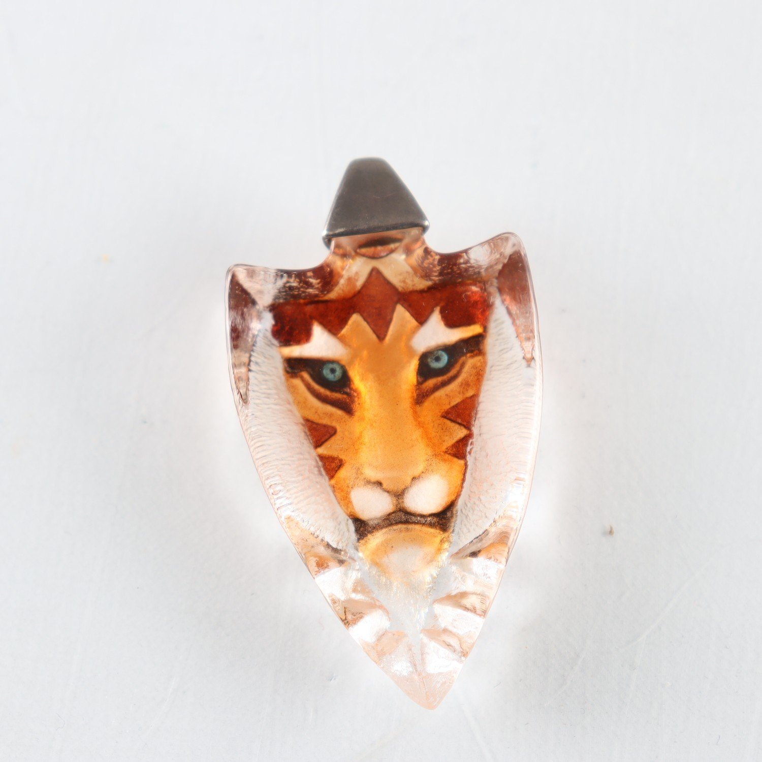 Hänge, Tiger, Mats Jonasson, Målerås, Silver 925, Konstglas
