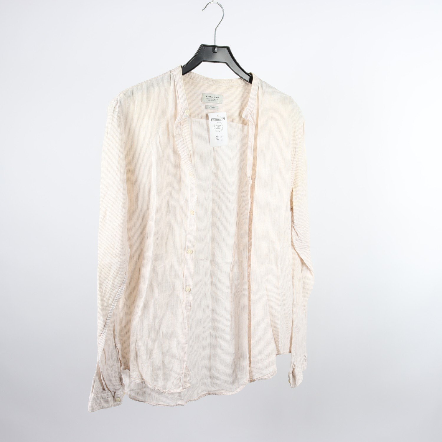 Skjorta, Zara Man, beige, lin, stl. M