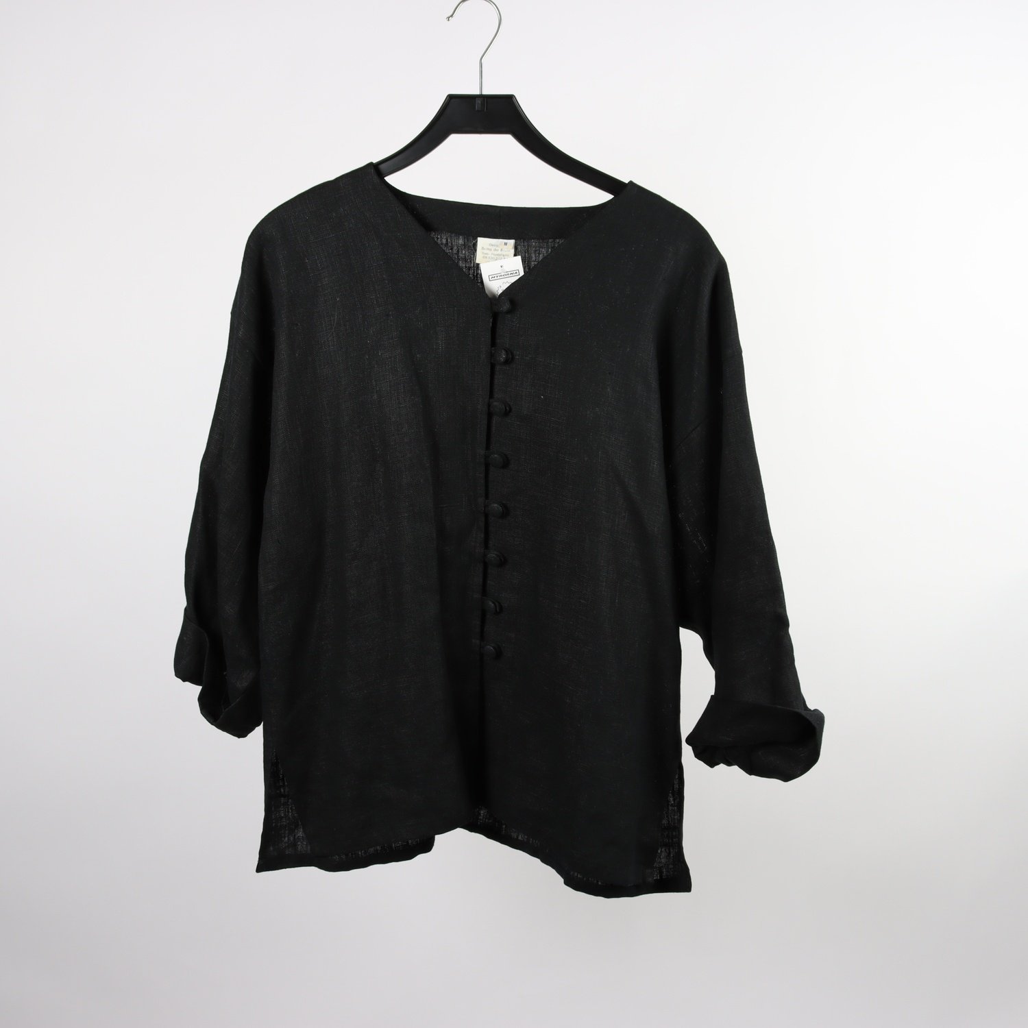 Blus, Britta de Bruin, svart, lin, stl. M