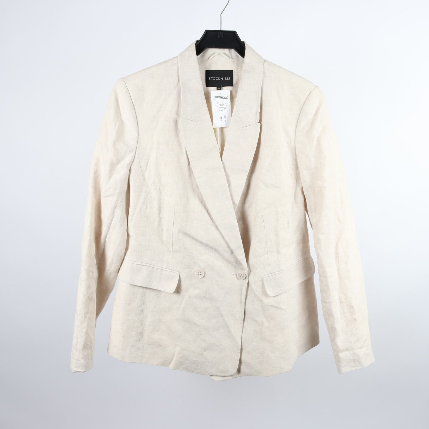 Kavaj, Stockh LM, beige, lin, stl. 42