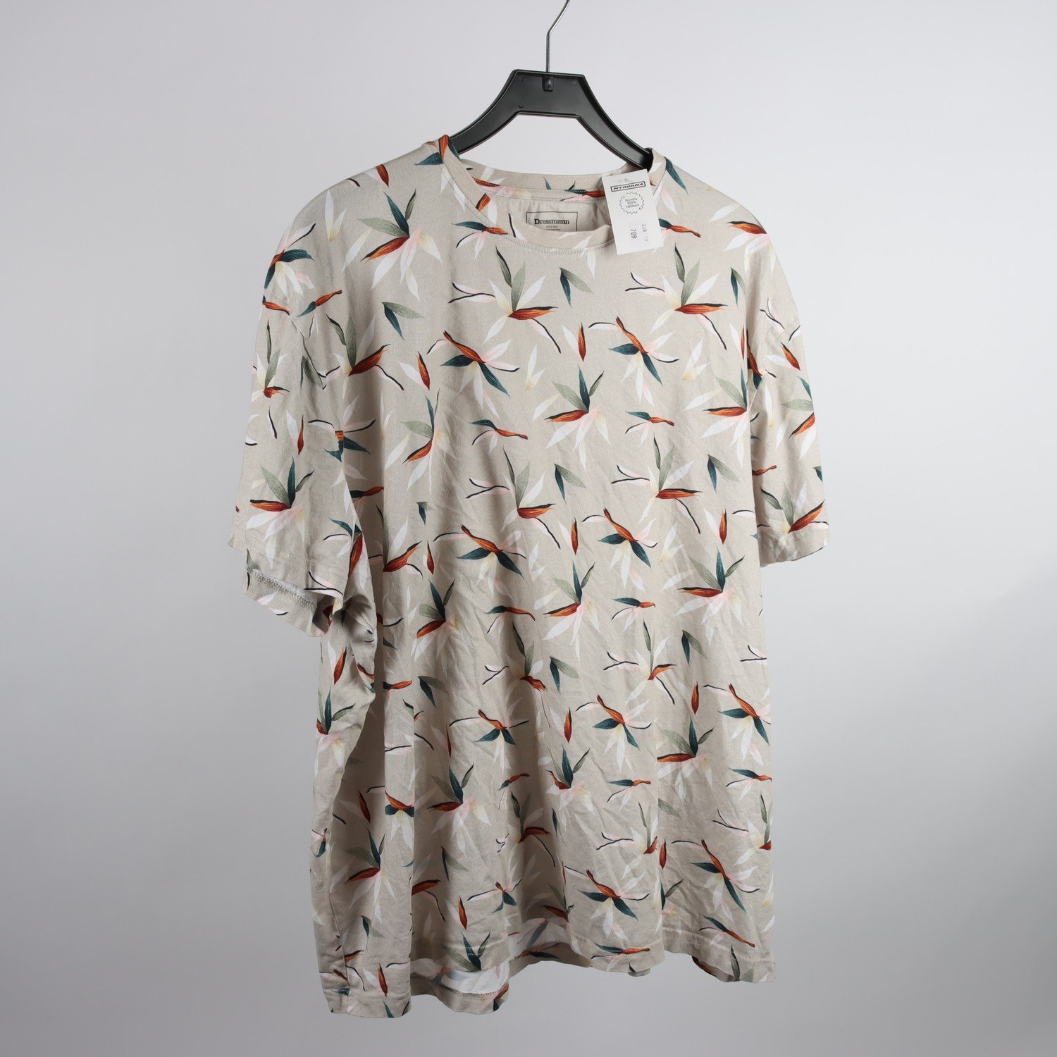 T-shirt, Dressmann, mönstrad, beige, stl. 5XL