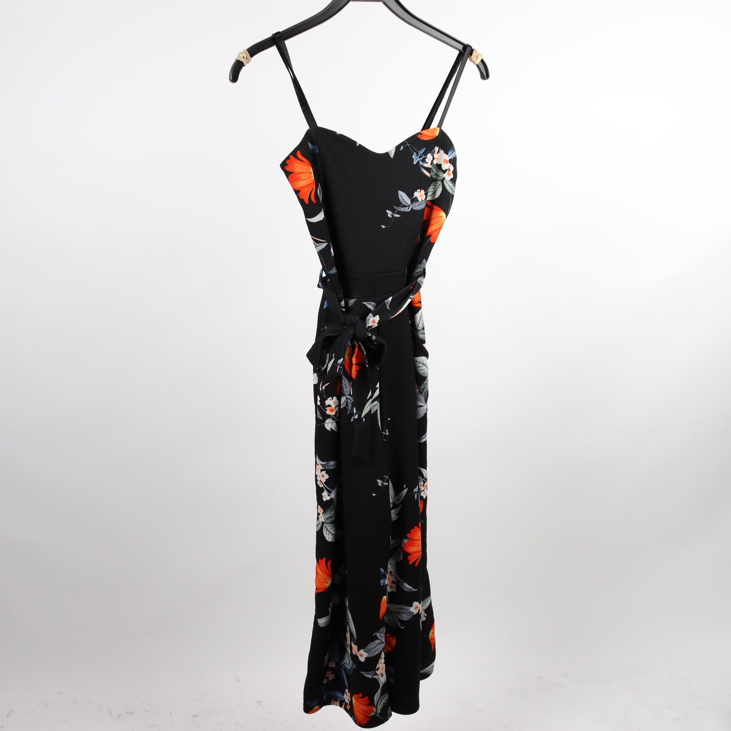 Byxdress, Quiz, blommig, svart, stl. 38