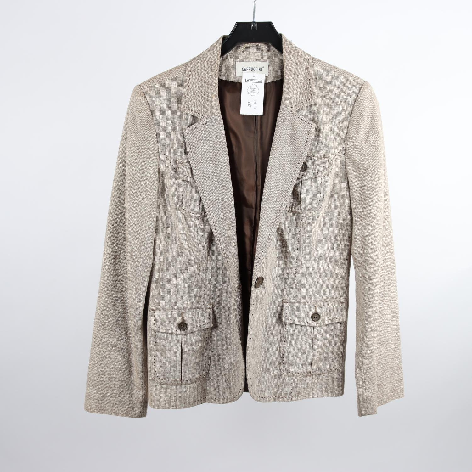 Kavaj, Capuccini, beige, lin, bomull, stl. 36