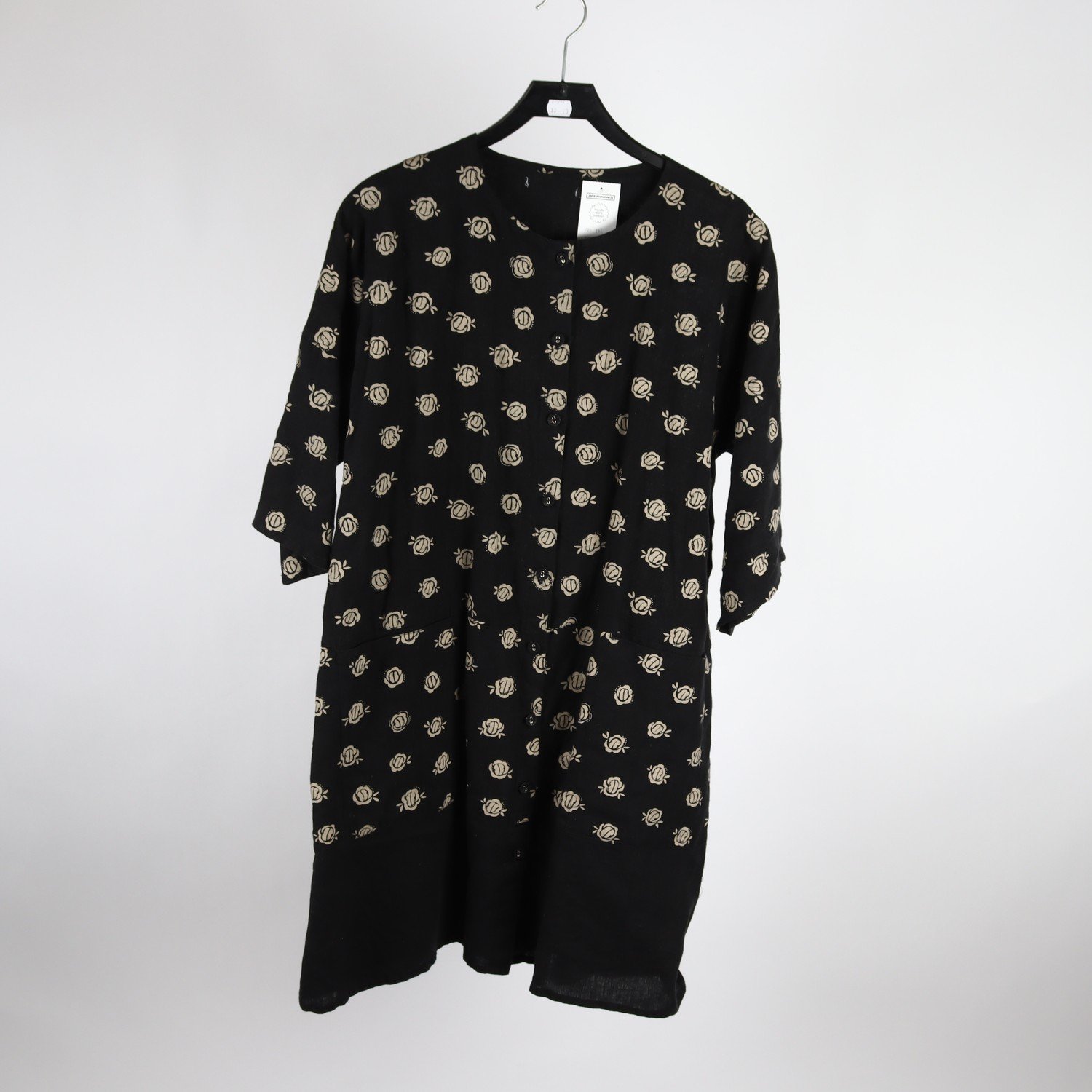 Klänning, Gudrun Sjödèn, svart, mönstrad, stl ca. M/L