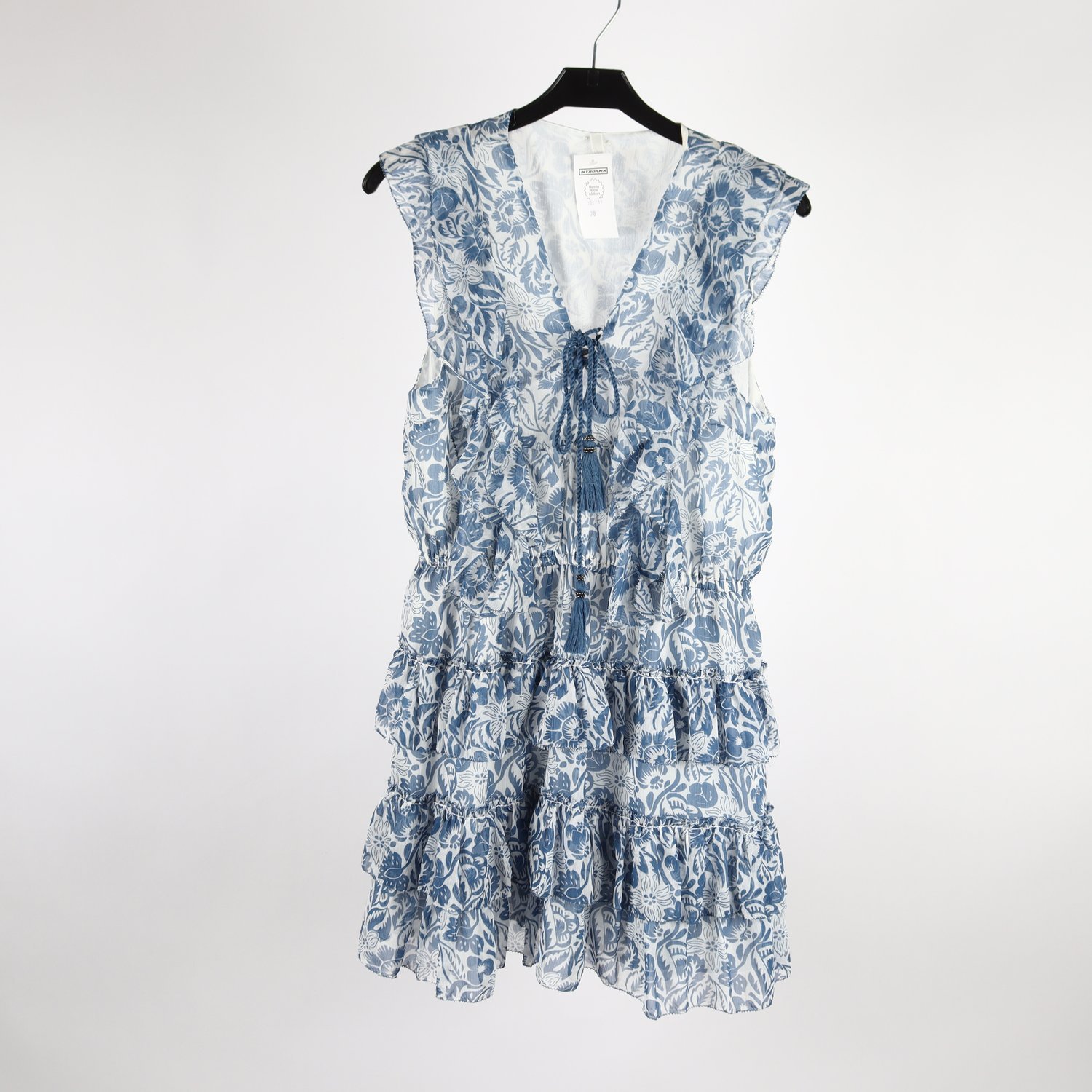 Klänning, Pepe Jeans, blå, vit, blommig, stl. S