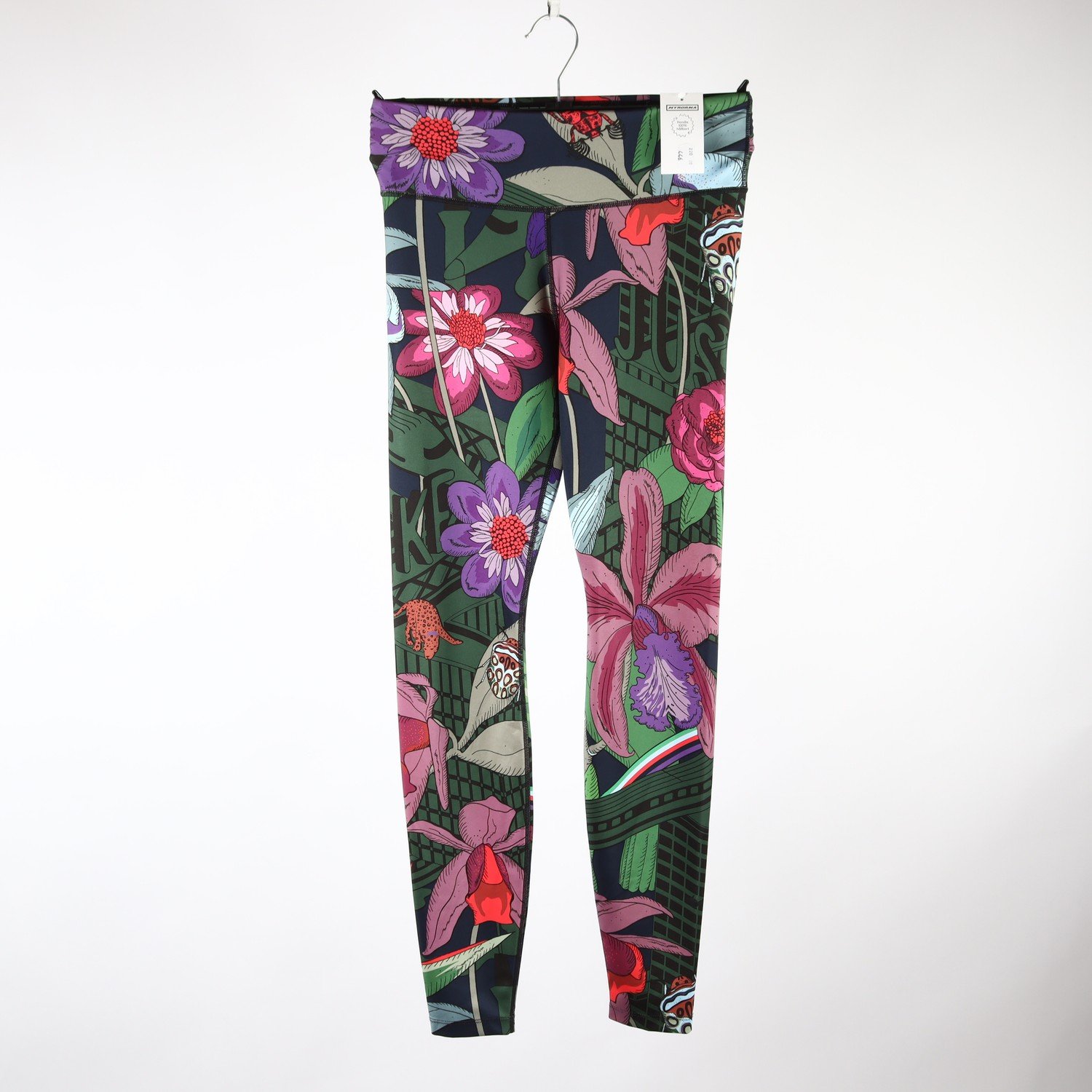 Träningstights, Nike, blommig, lila, grön, stl. S