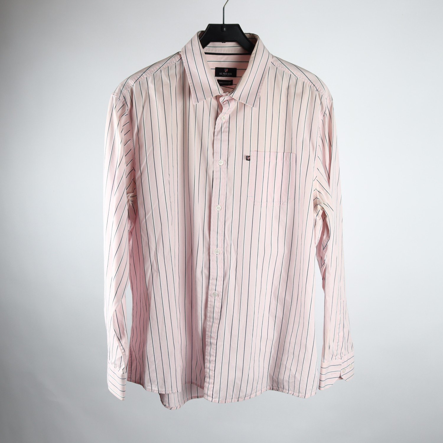Skjorta, U.S Polo. Assn. rosa, randig, stl. 43/44