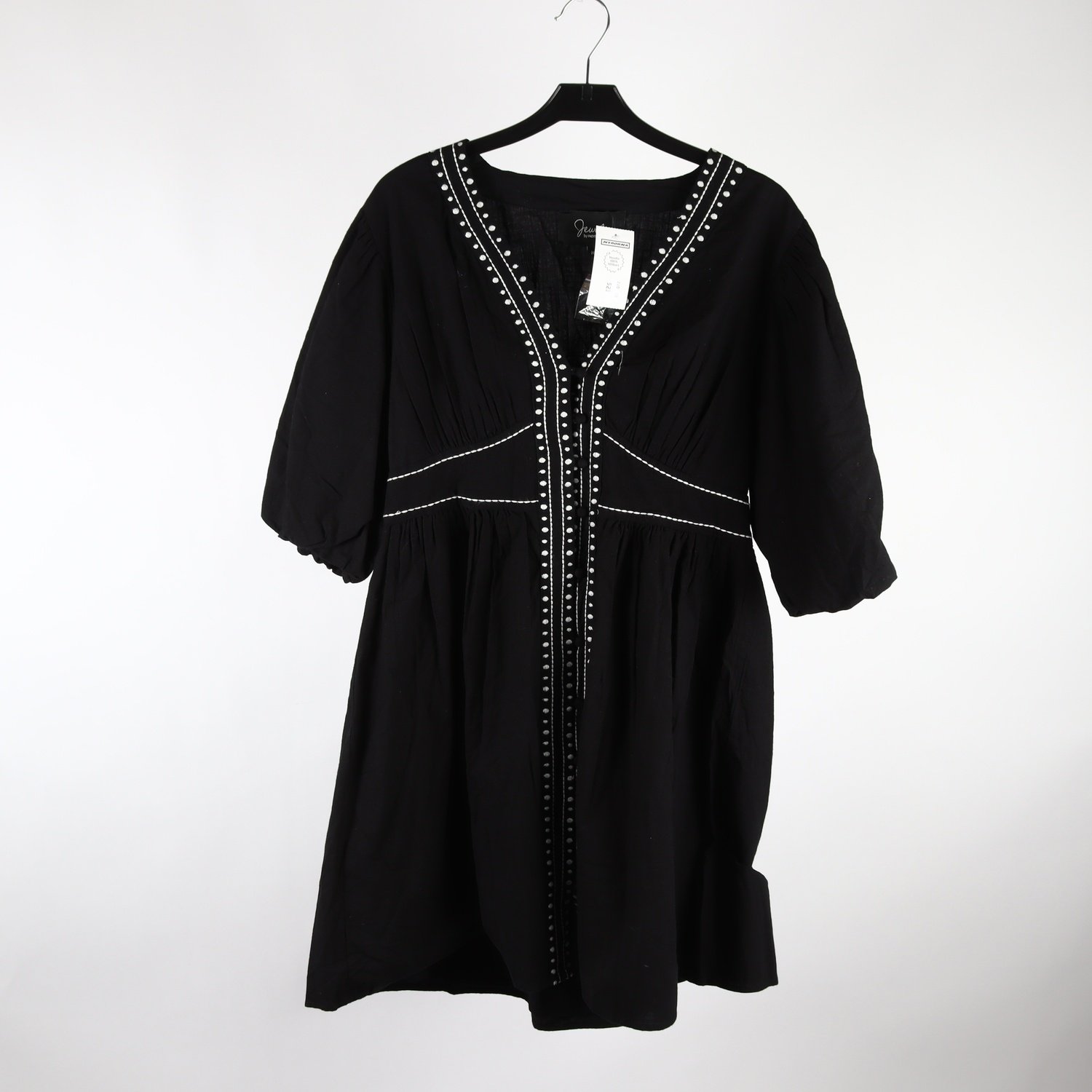 Klänning, Jewels x Indiska, svart, broderad, stl. M