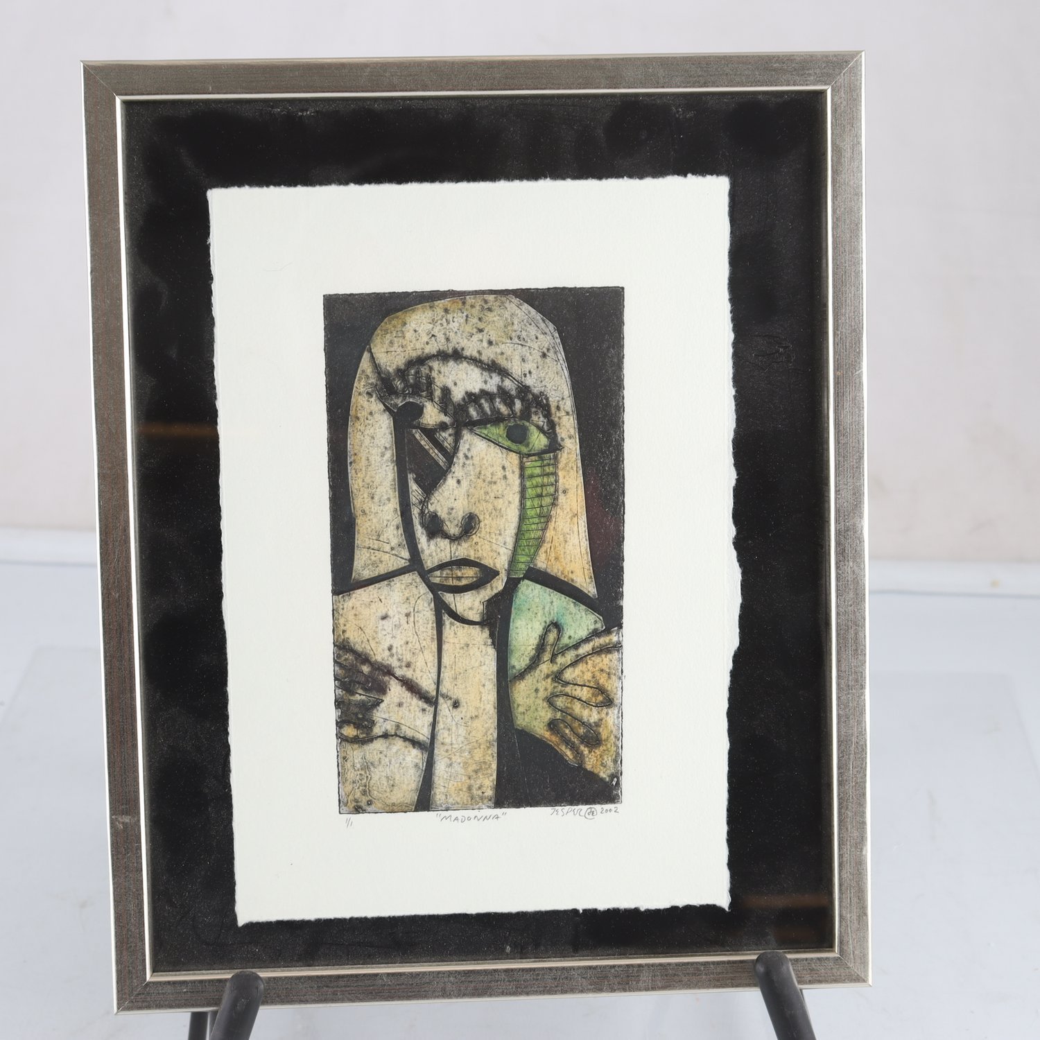 Etsning, Madonna, Jesper, signerad, 2002. Samfraktas ej.