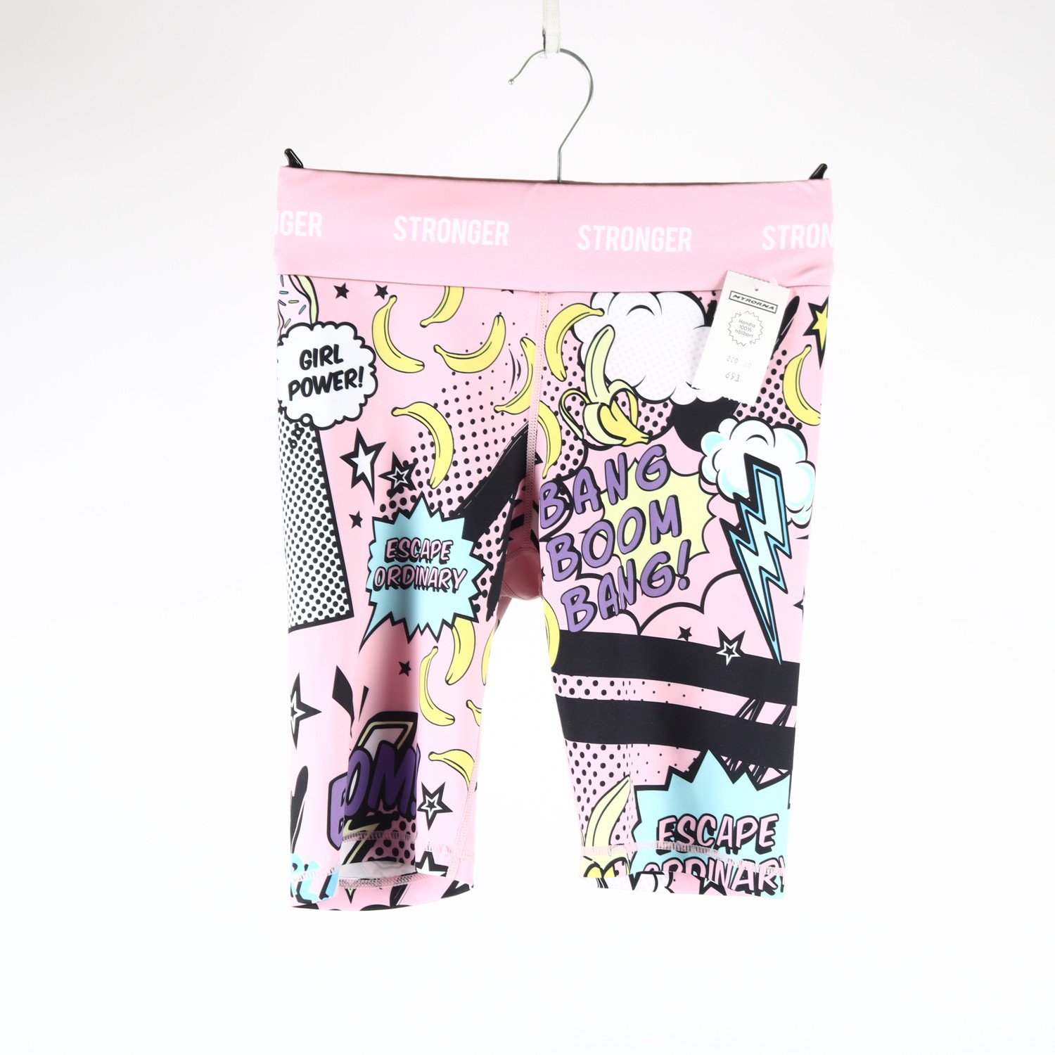 Träningsshorts, Stronger, rosa, mönstrad, stl. S