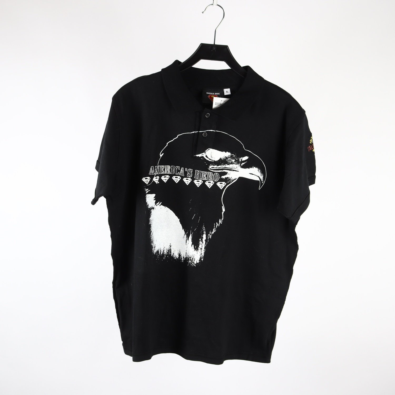 Pikètröja, Warner Bros, ”Superman”, svart, stl. XL
