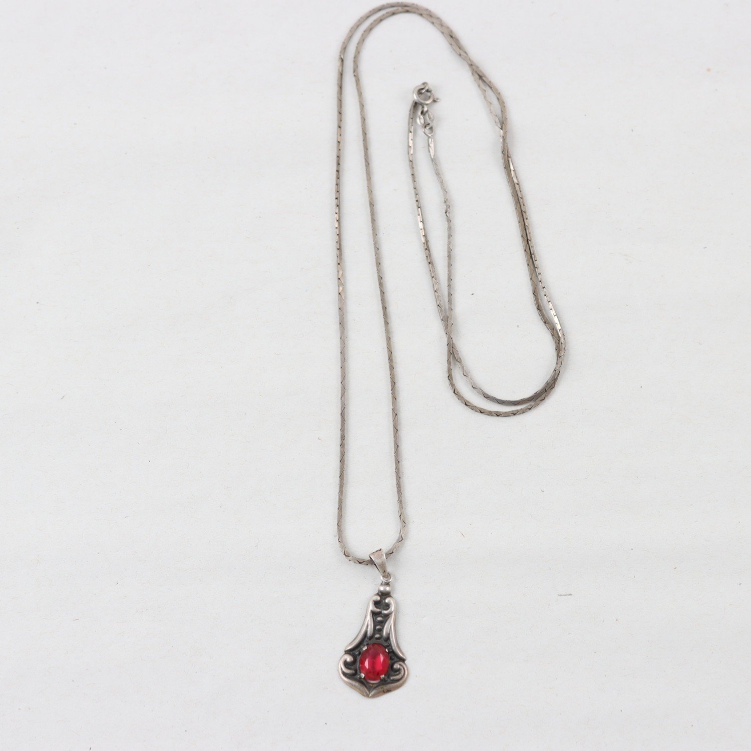 Halsband & Hänge, Silver, Glas, Brv: 10,2g