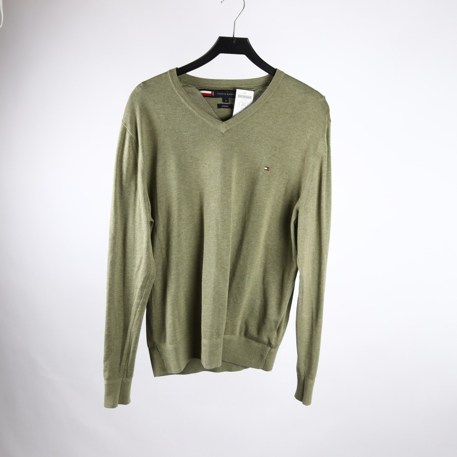 Tröja, Tommy Hilfiger, grön, bomull, stl. XL