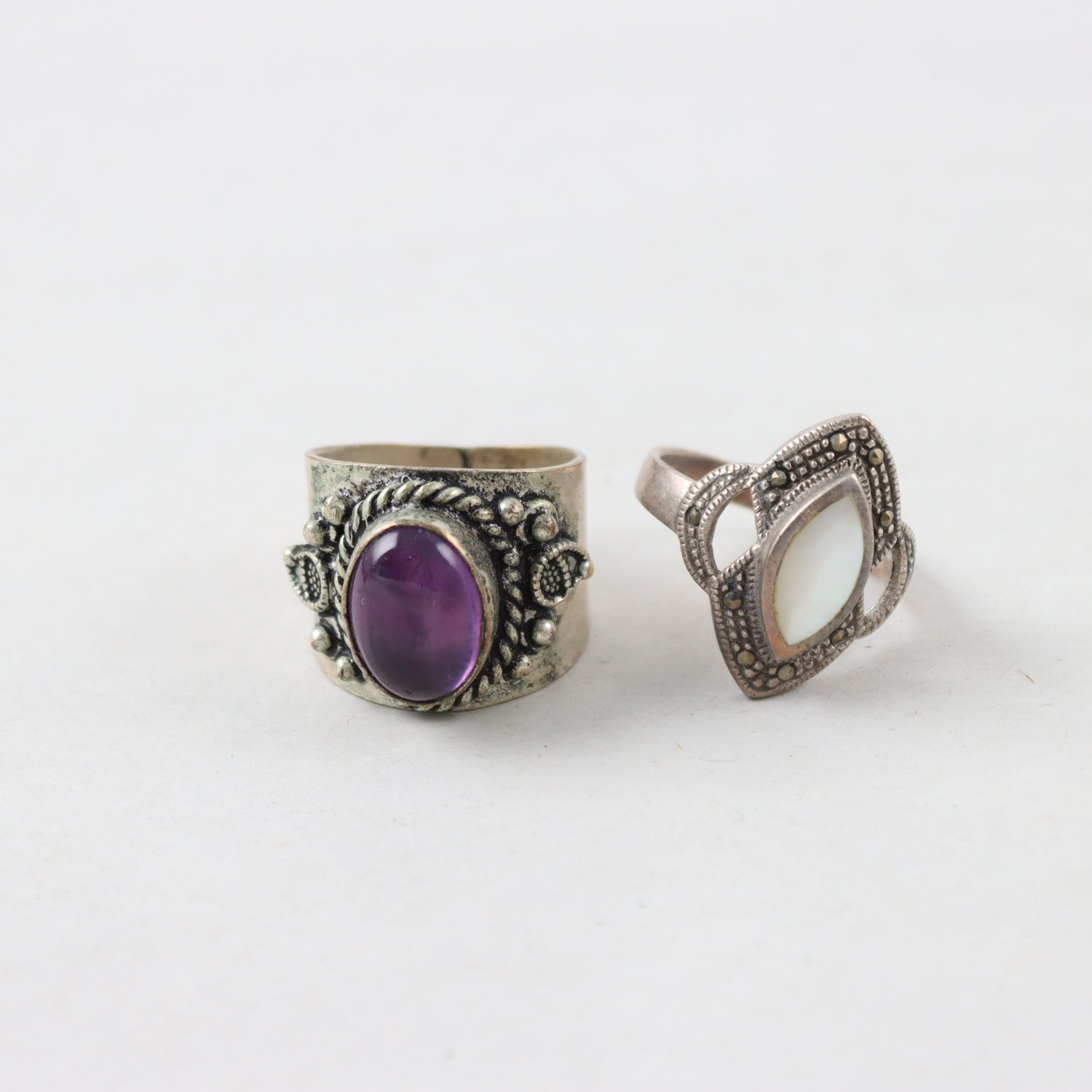 Ringar, Silver, Sten, Brv: 15,7g