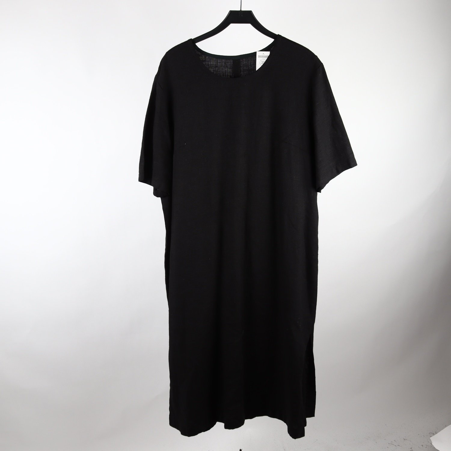 Klänning, Okänd, svart, lin, stl. ca. L/XXL