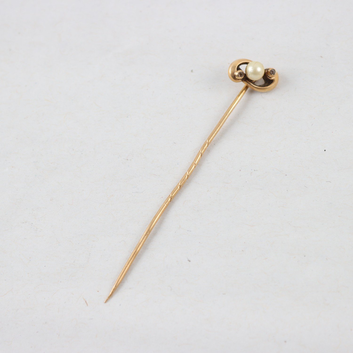 Kragnål, Guld 18k, Pärla, Brv: 1,4g