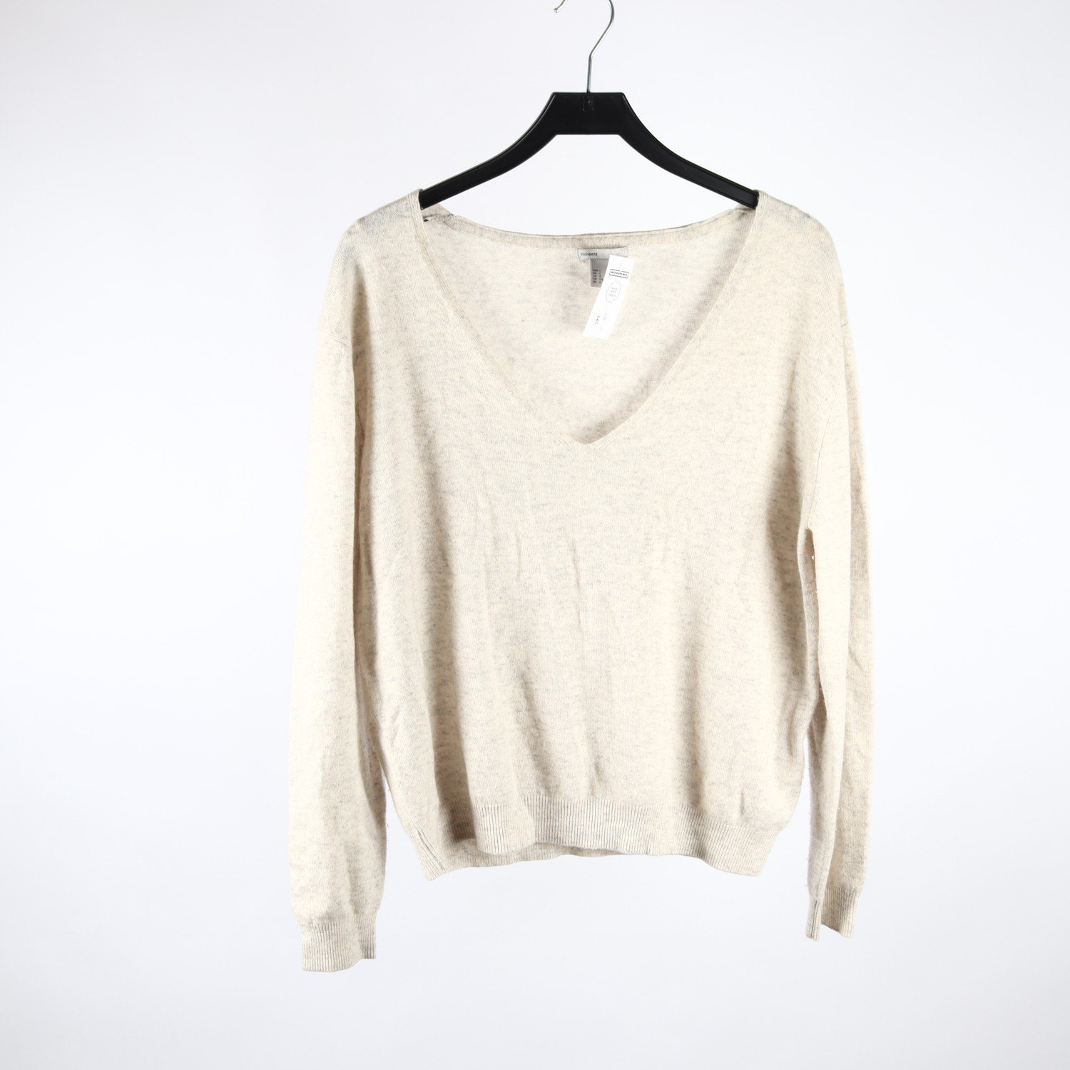Tröja, H&M, benvit, cashmere, stl. L
