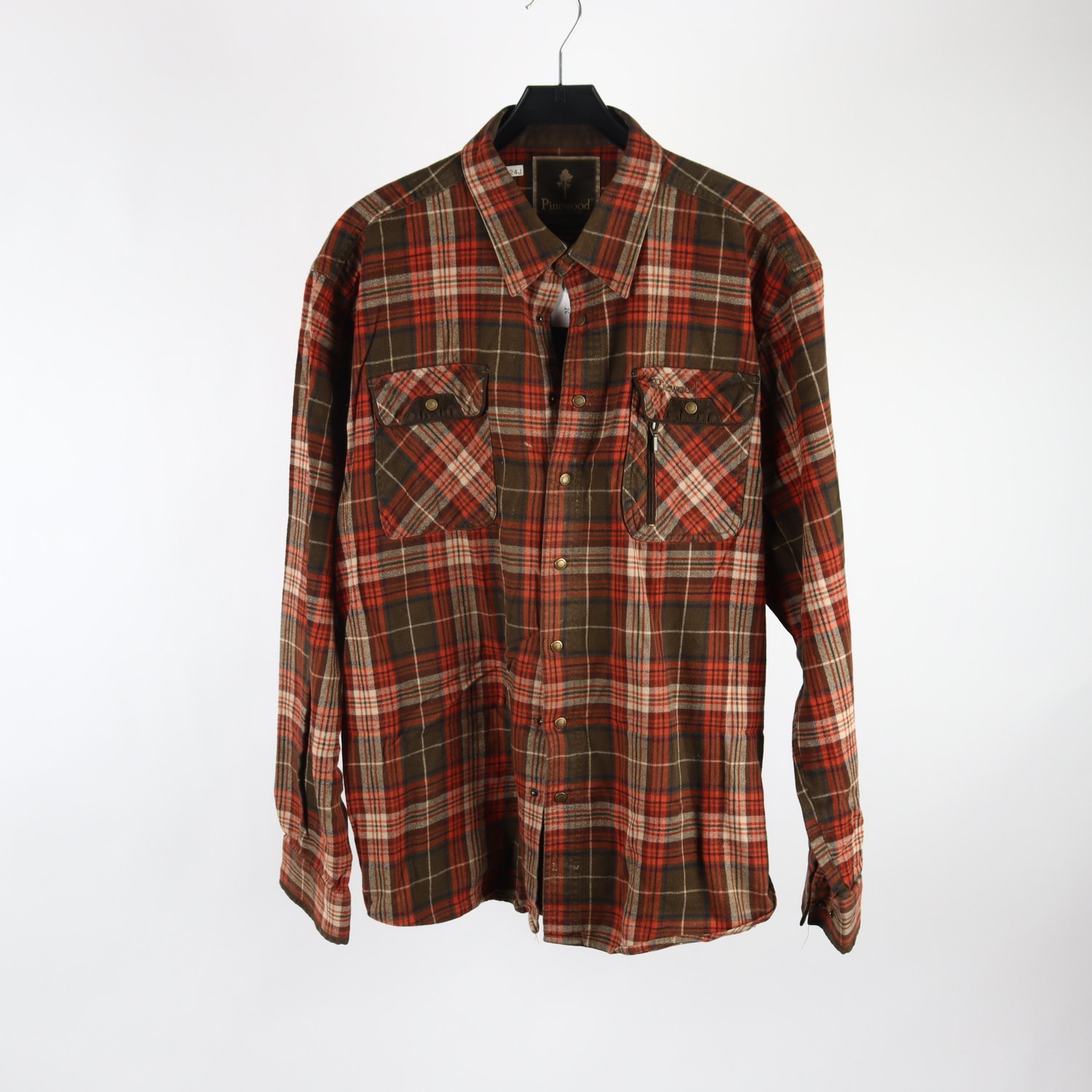 Skjorta, Pinewood, orange, grön, flanell, stl. XXL