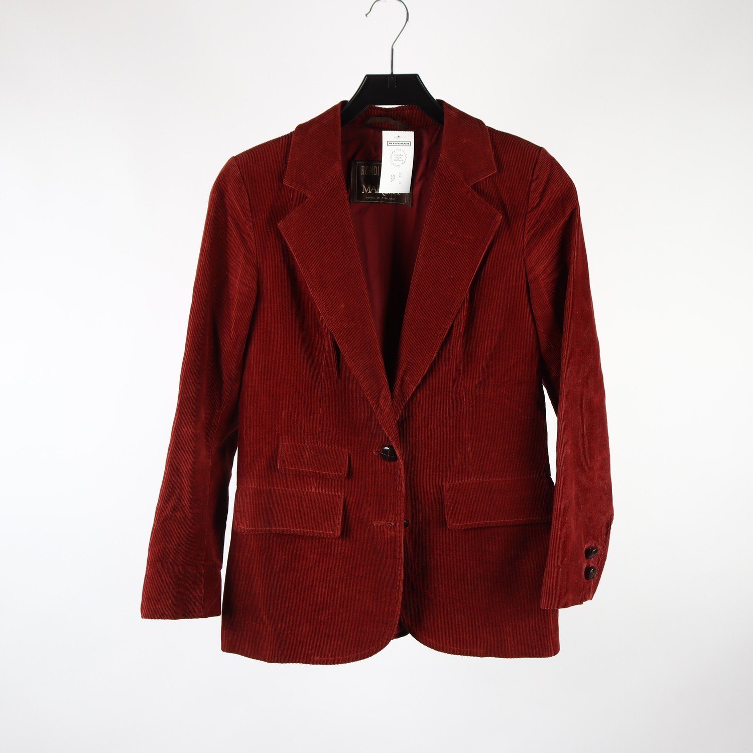 Kavaj, Rohdi Heintz x Margot Finland, Dixie Coat, manchester, vinröd, stl. 36