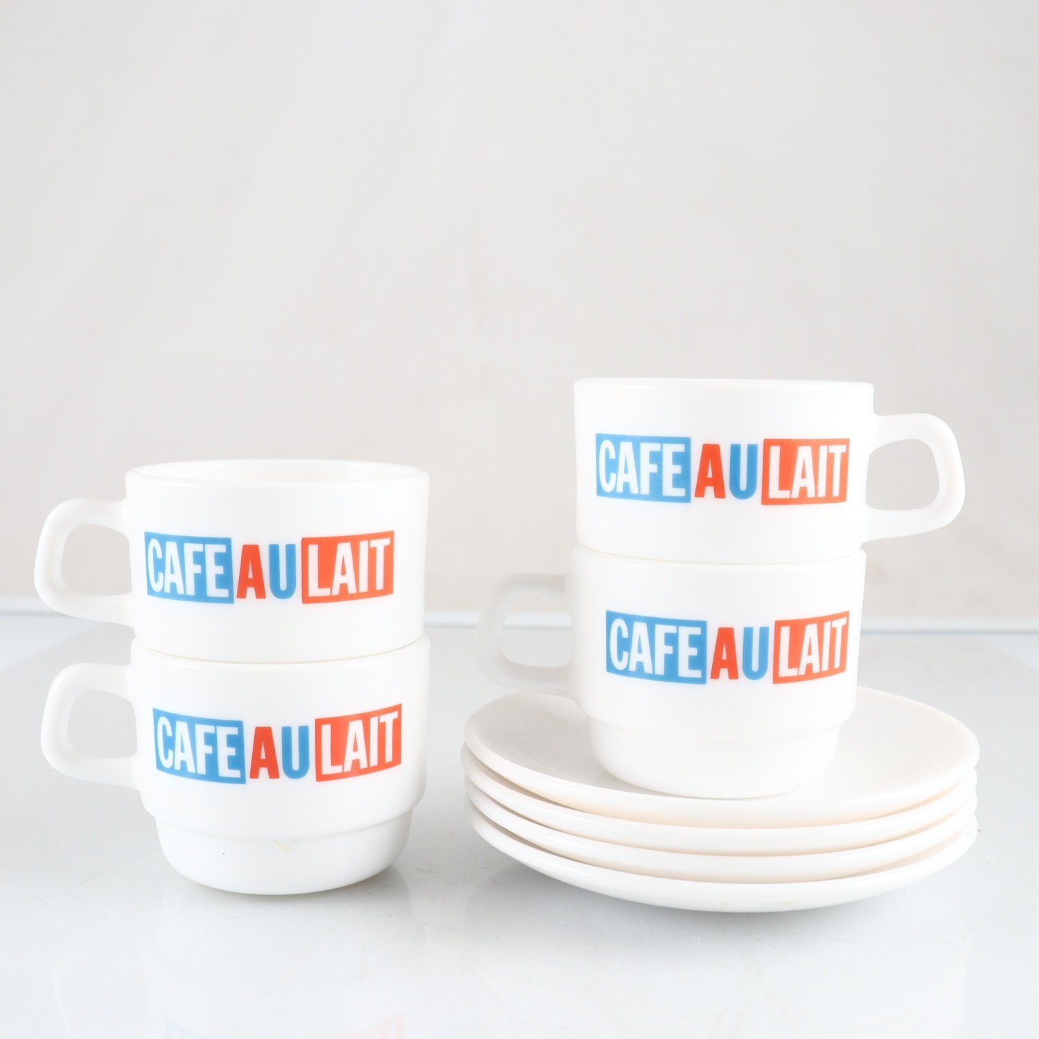 Kaffekoppar med fat, Cafe au lait, Carlsson & Broman, 1985, 8 del