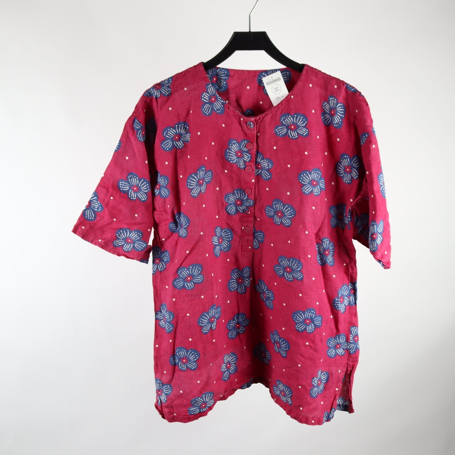 Blus, Okänt, rosa, blommig, stl ca. L/XL
