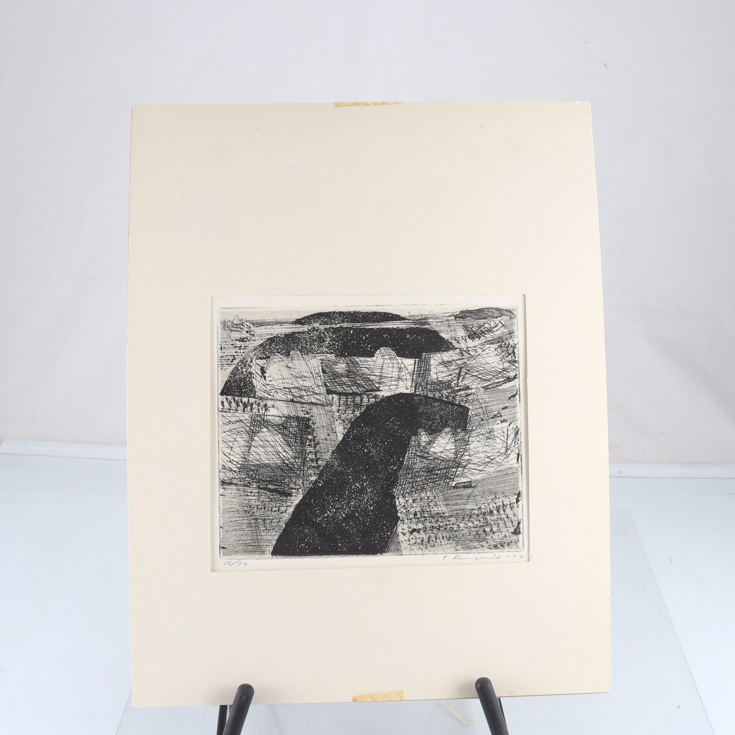 Oinramad etsning, Torsten Renqvist, (1924-2007), signerad. Samfraktas ej.