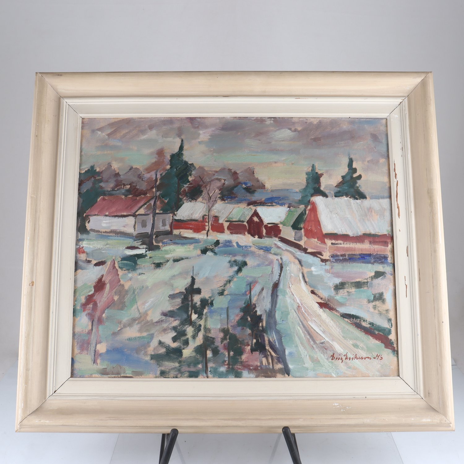 Olja på duk, Erik Eriksson, signerad, 1946. Endast avhämtning.