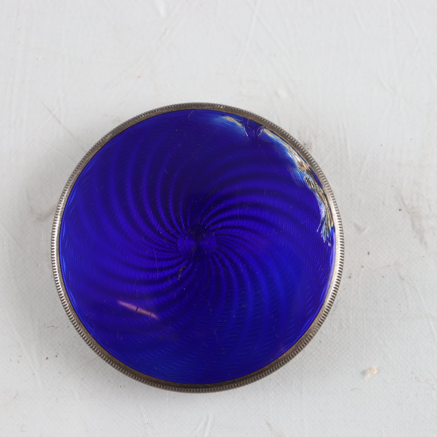Puderdosa, silver, emalj, Kigu, London, vintage