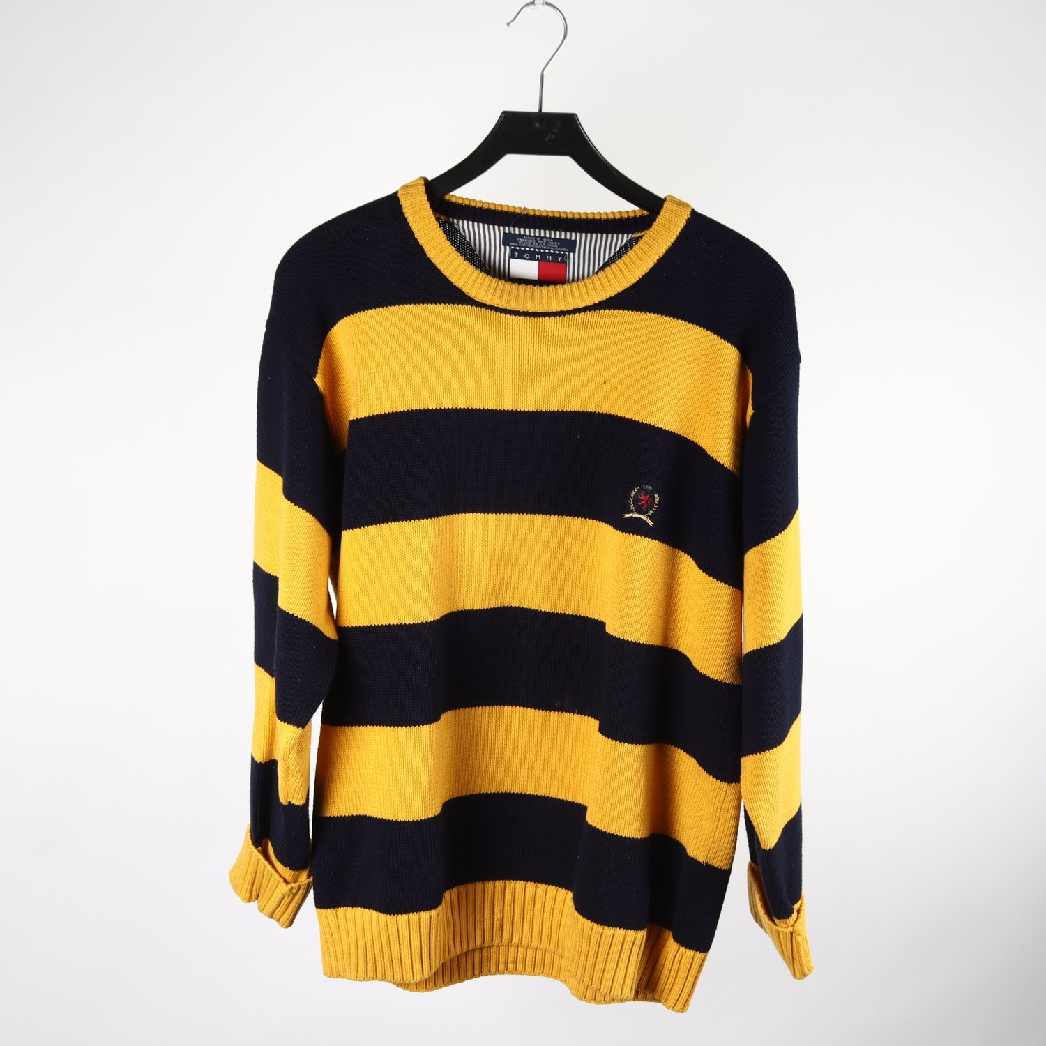 Tröja, Tommy Hilfiger, gul, blå, randig, stl. L