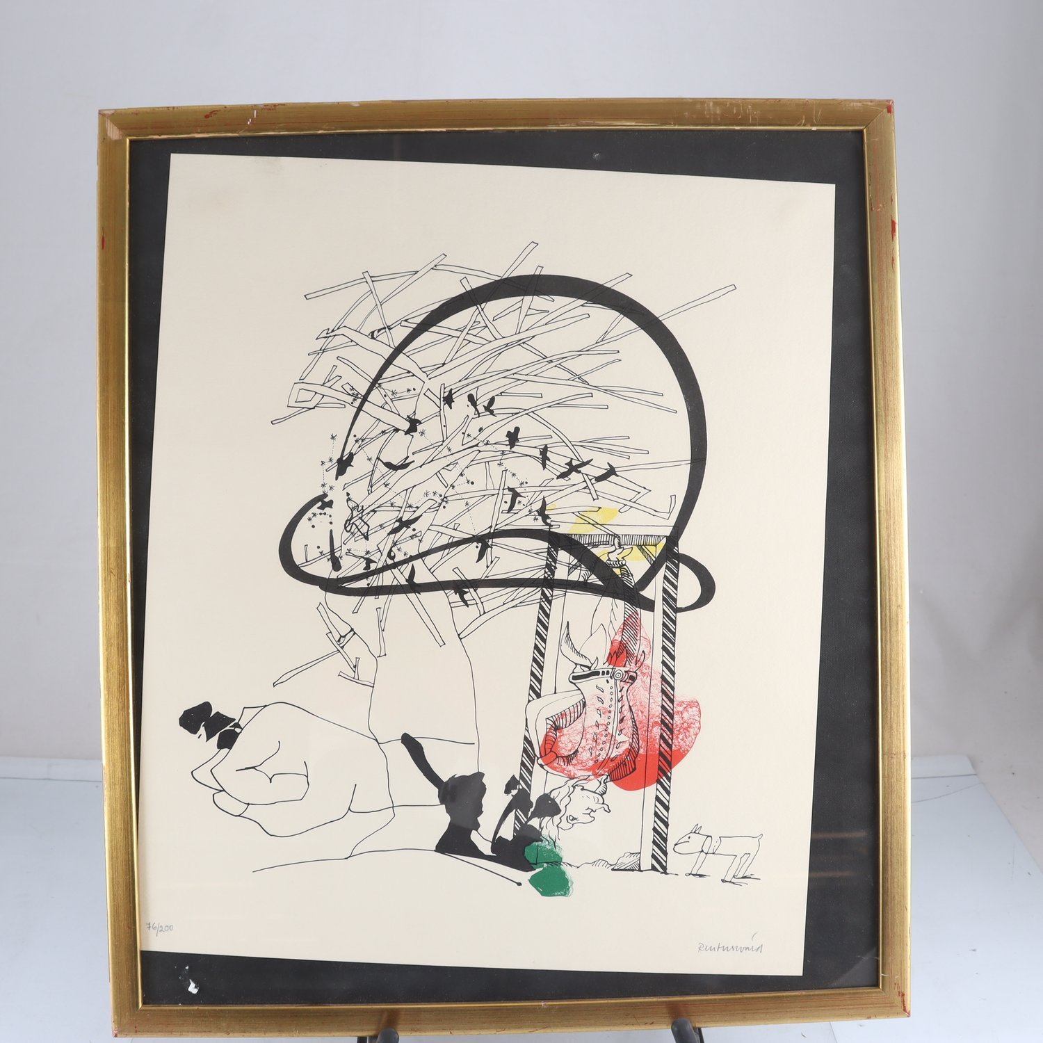 Litografi, Carl Fredrik Reuterswärd, signerad, 76/200. Endast avhämtning.