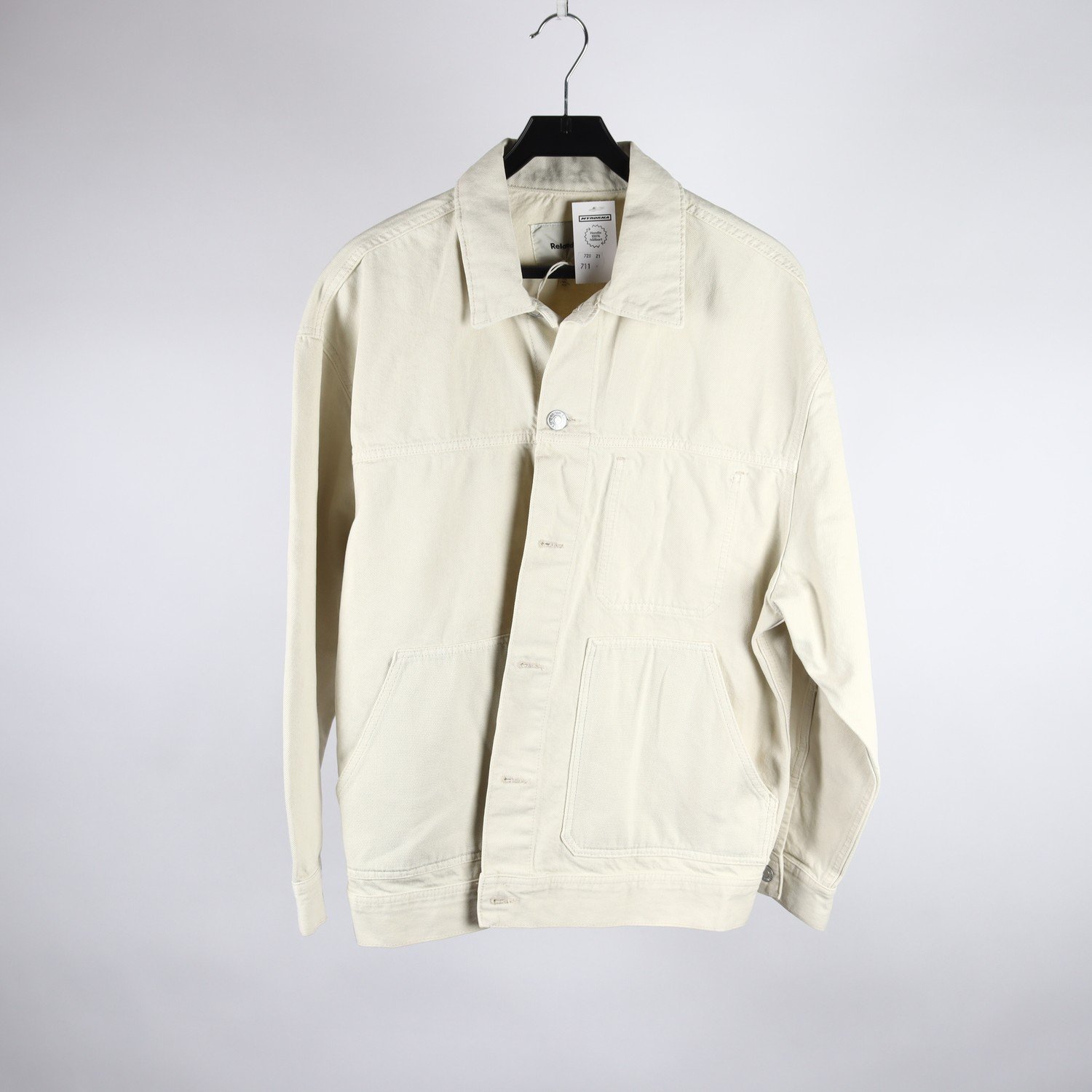 Jeansjacka, H&M, offwhite, stl. M