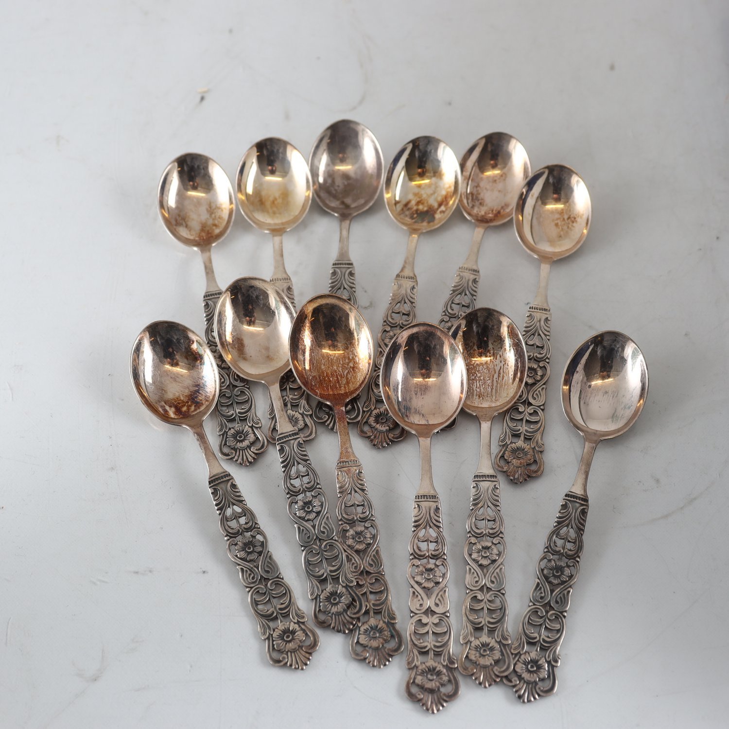 Silversked, stämplade GAB kattfot S, 12 st