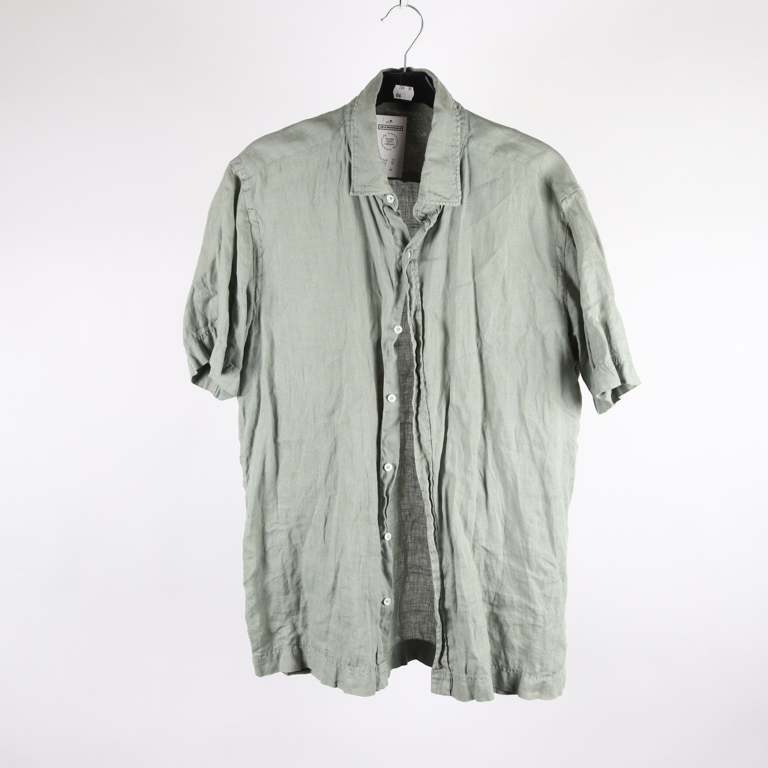 Skjorta, Massimo Dutti, grön, lin, stl. L
