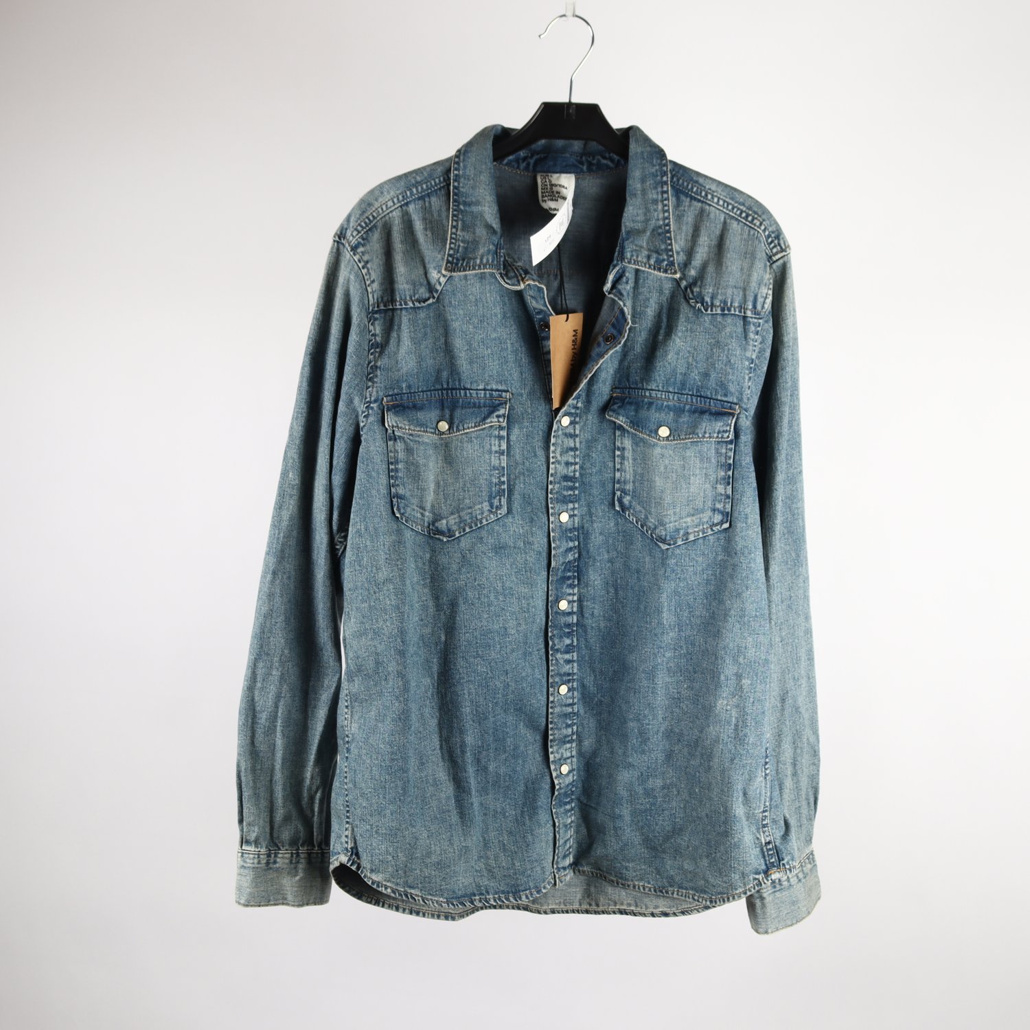 Skjorta, H&M, blå, jeans, stl. L