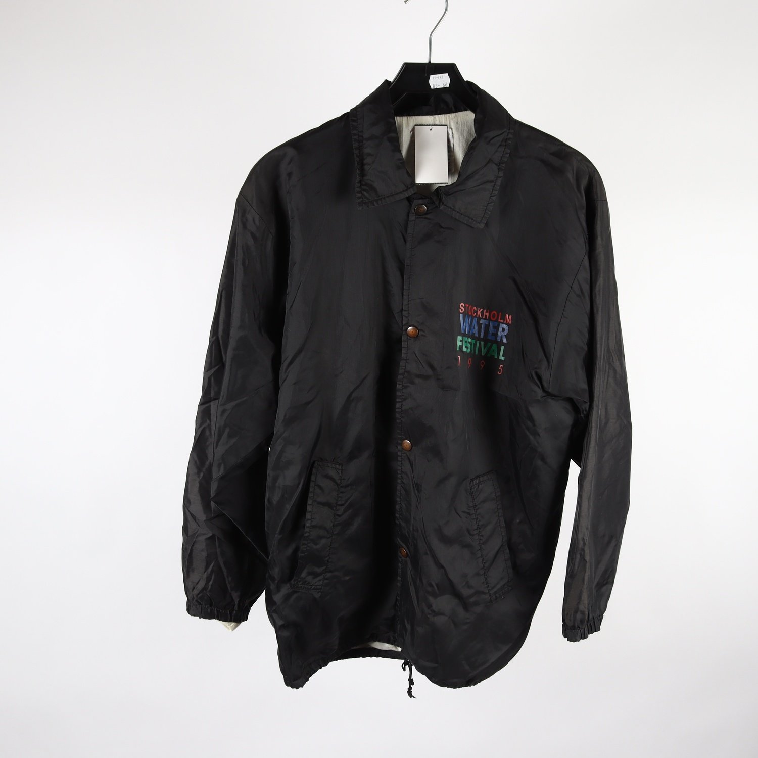 Jacka, vintage, Hennes & Mauritz, Stockholm Water Festival 1995, svart, stl. S