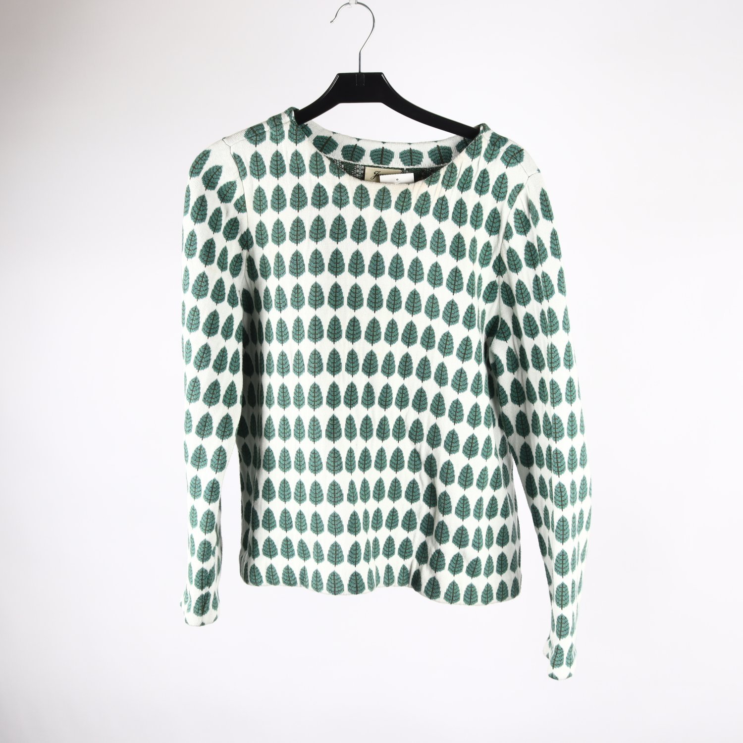 Tröja, Jumperfabriken, vit, grön, mönstrad, stl. M